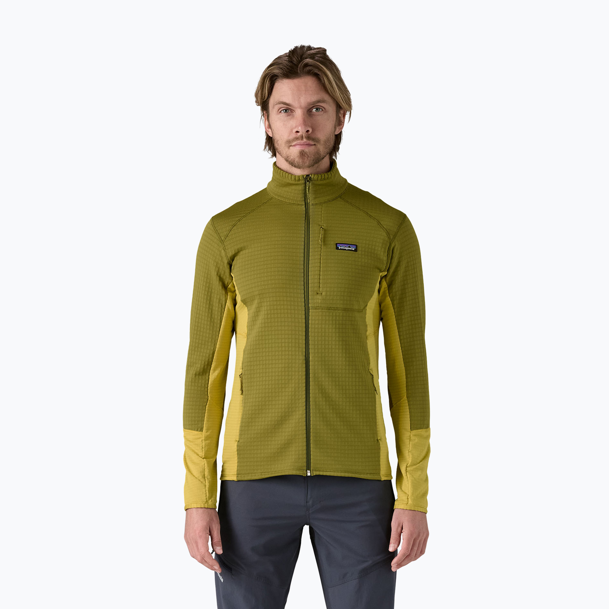 Bluza polarowa męska Patagonia R1 Hybrid graze green 