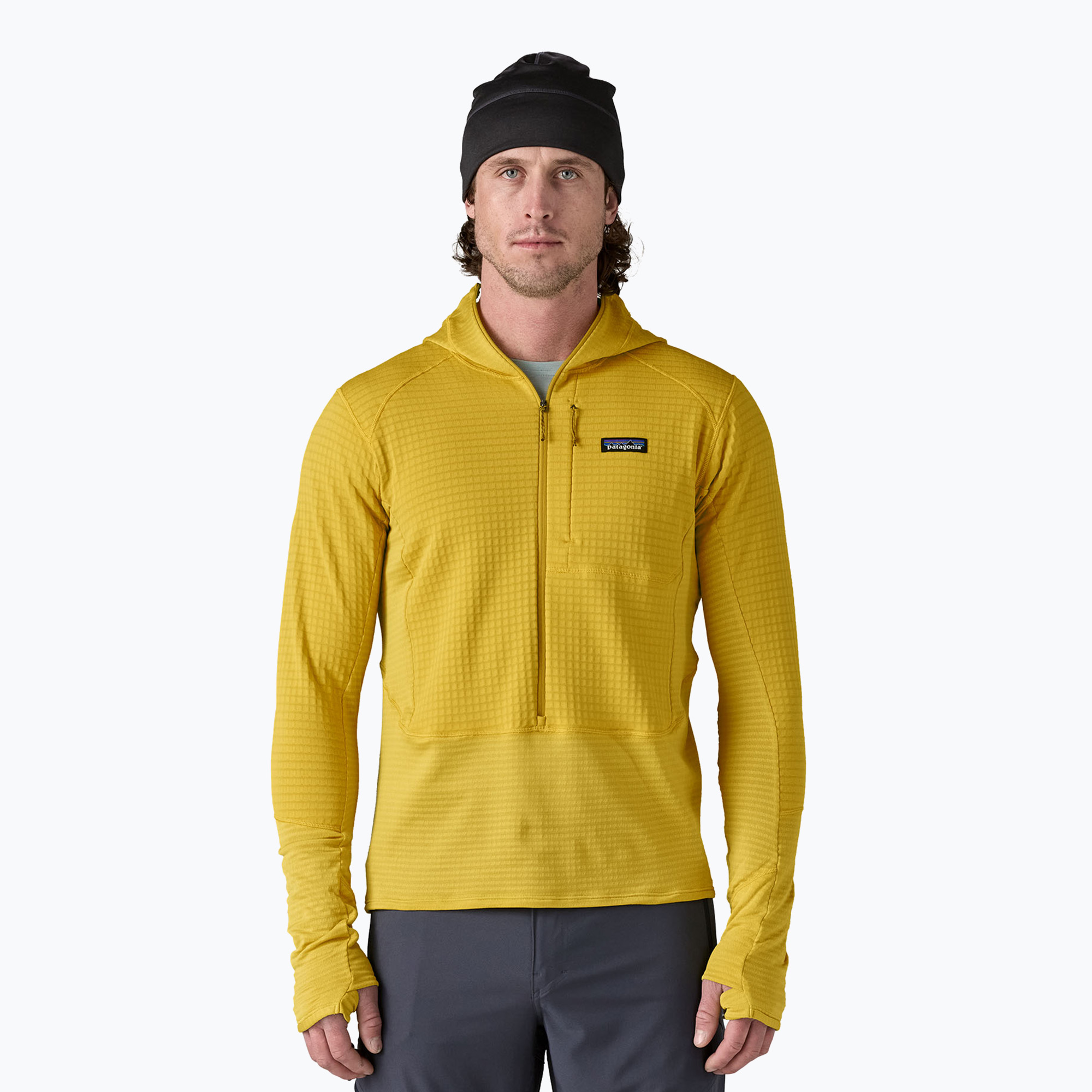 Мъжки софтшел якета Patagonia R1 Hybrid Pullover Hoody bundle green