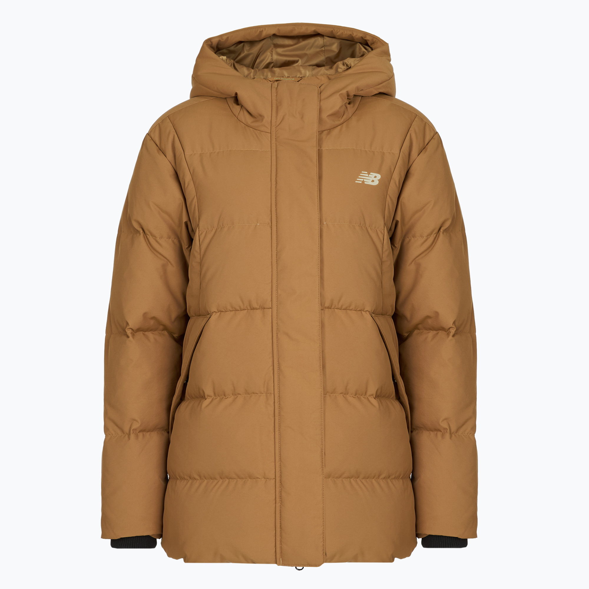 Kurtka puchowa damska New Balance NBX Soft Alpine Icon Down brown 