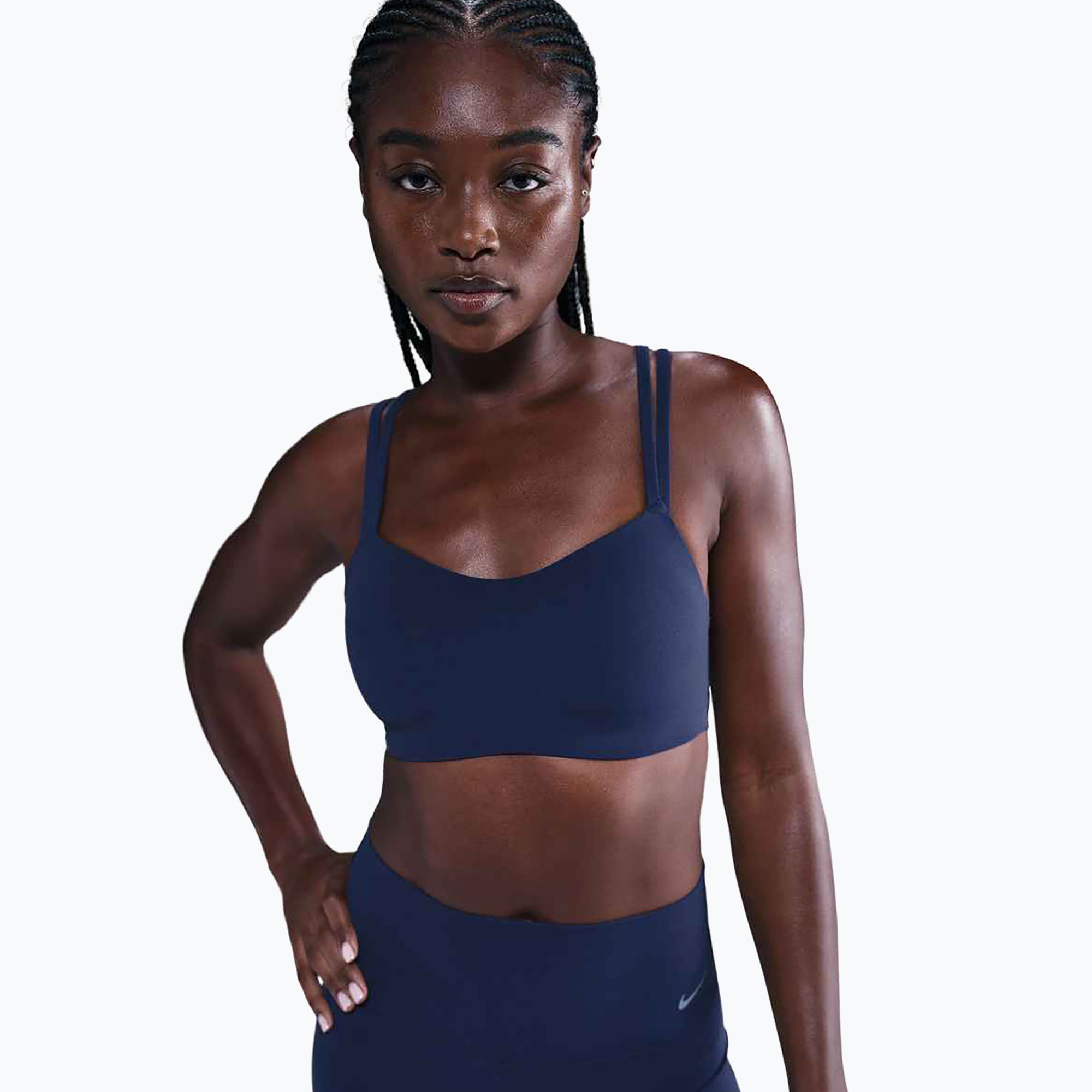 Biustonosz treningowy Nike Zenvy Strappy midnight navy/white 