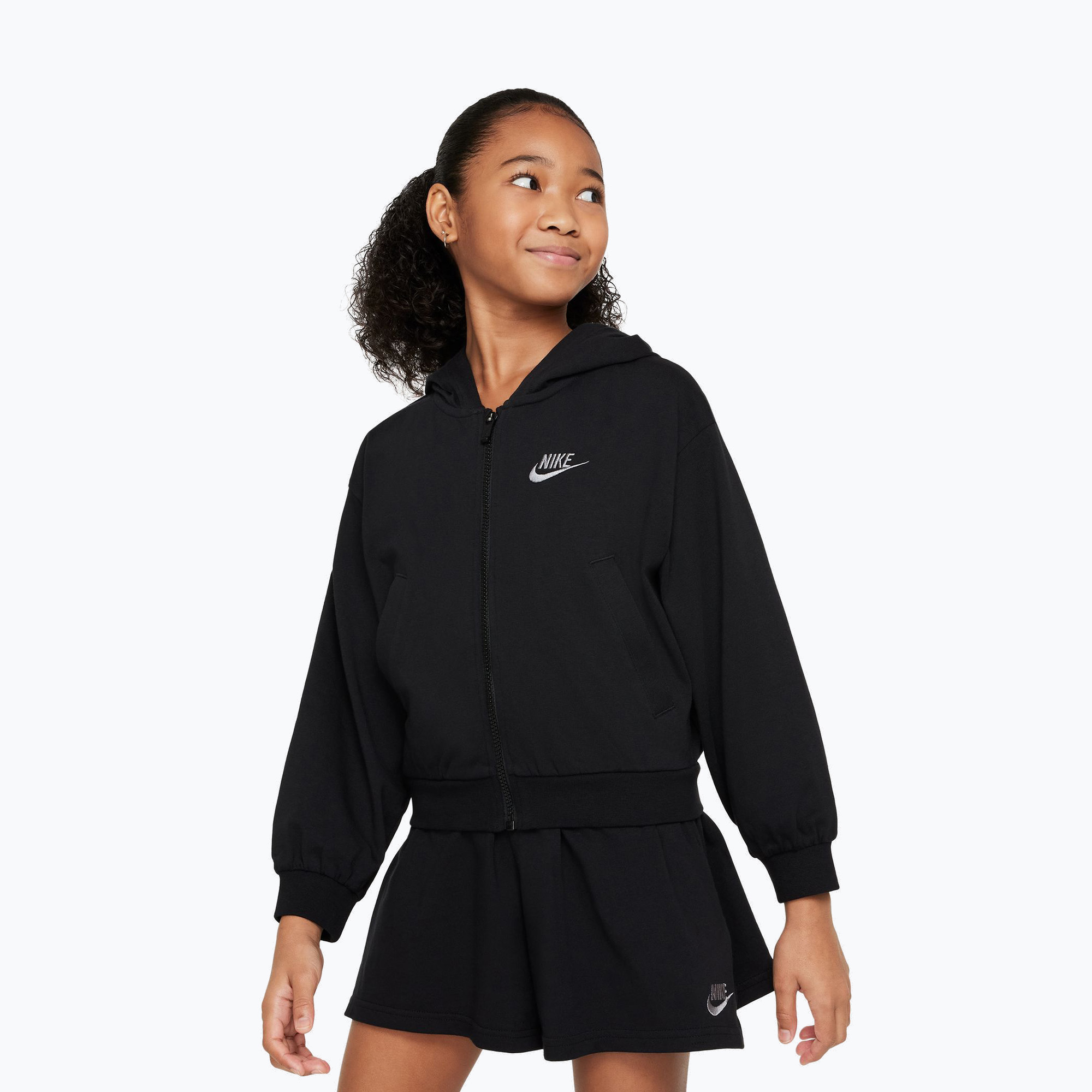 Bluza dziecięca Nike Sportswear Full Zip Hoodie black/flat pewter 