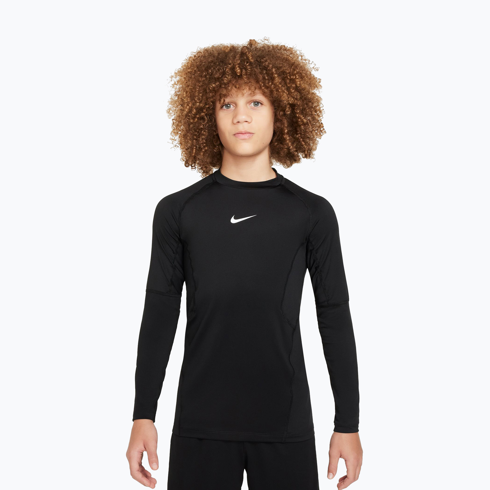 Longsleeve pentru copii Nike Pro Dri-Fit black/white