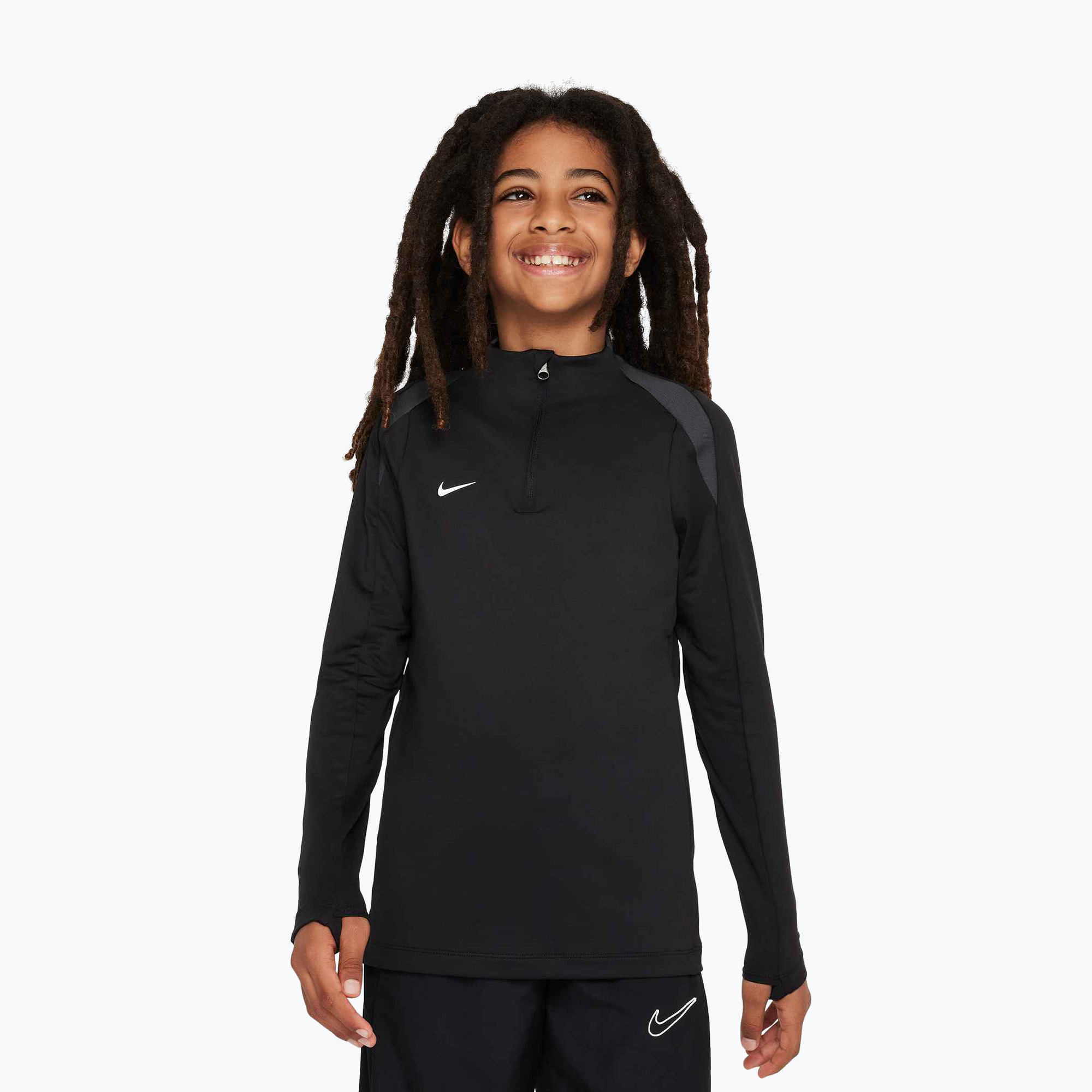 Longsleeve piłkarski dziecięcy Nike Dri-FIT Strike Jr black/black/anthracite/white 