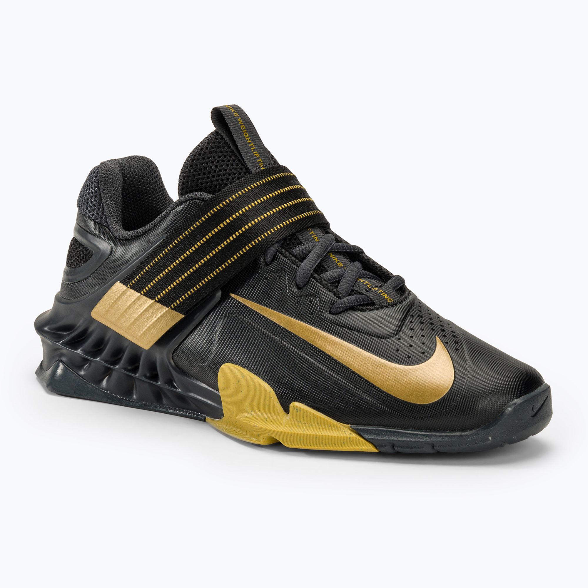 Buty do podnoszenia ciężarów Nike Savaleos black/met gold antgracite infinite gold 