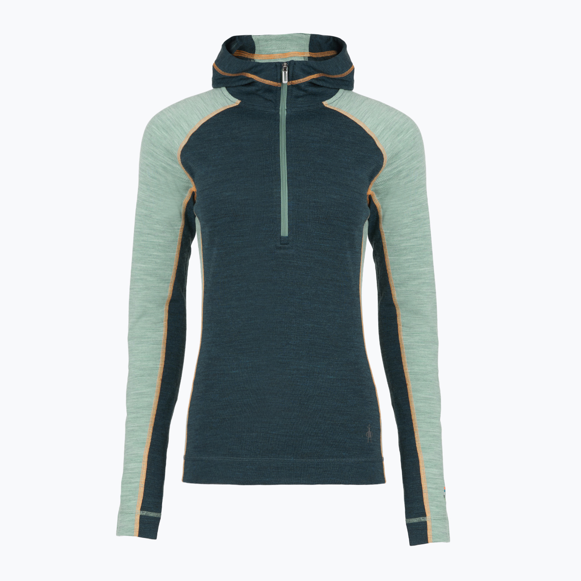 Дамски термо суитшърт Smartwool Classic Thermal Merino Base Layer 1/2 Zip Hoodie Boxed twilight/arctic green