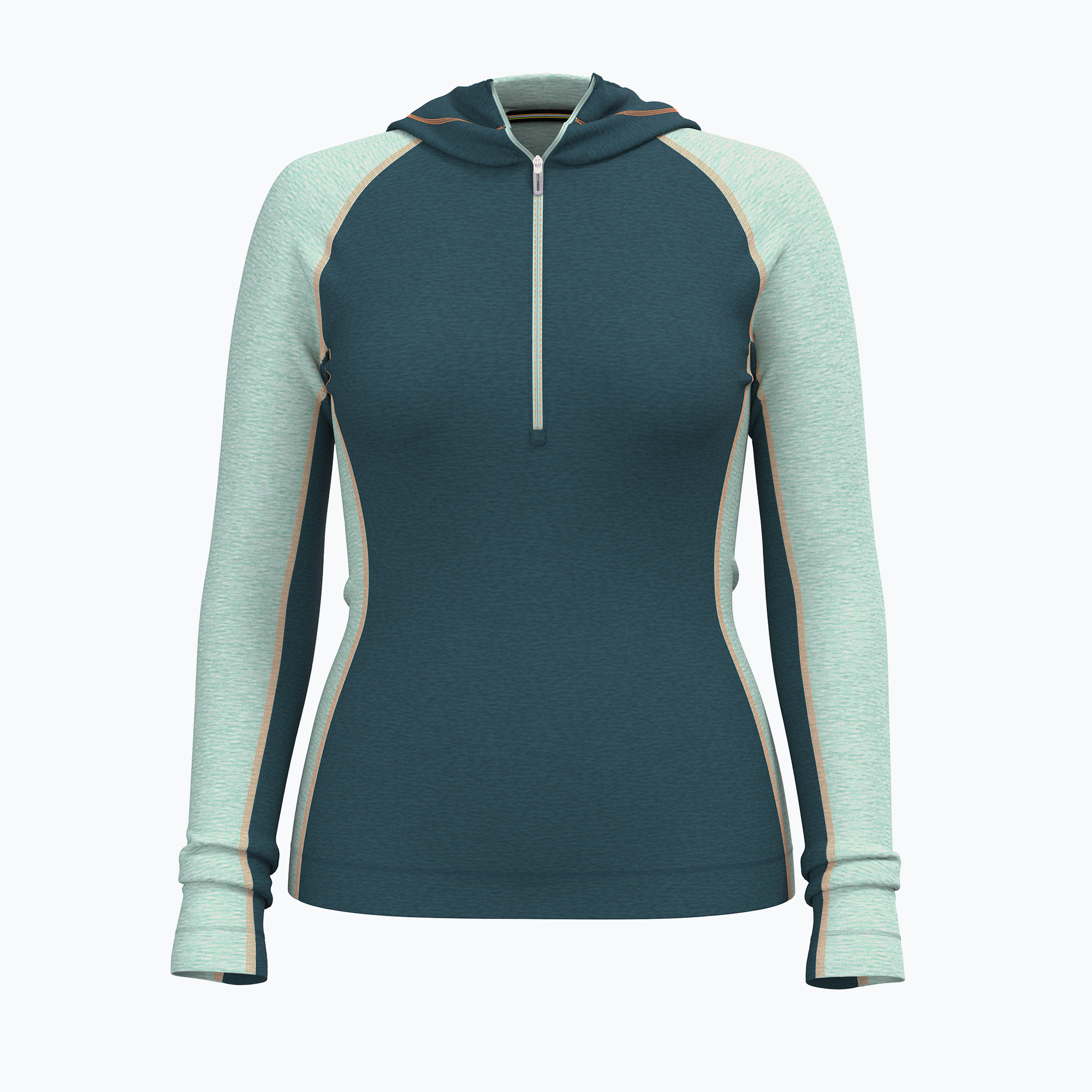 Smartwool Classic Thermal Merino Base Layer 1/2 Zip Hoodie da donna in scatola twilight/verde artico (L) (Classic Thermal Merino Base Layer 1/2 Zip