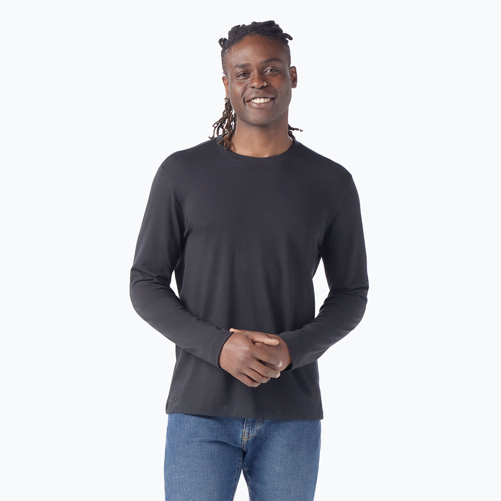 Longsleeve trekkingowy męski Smartwool Perfect Crew black 