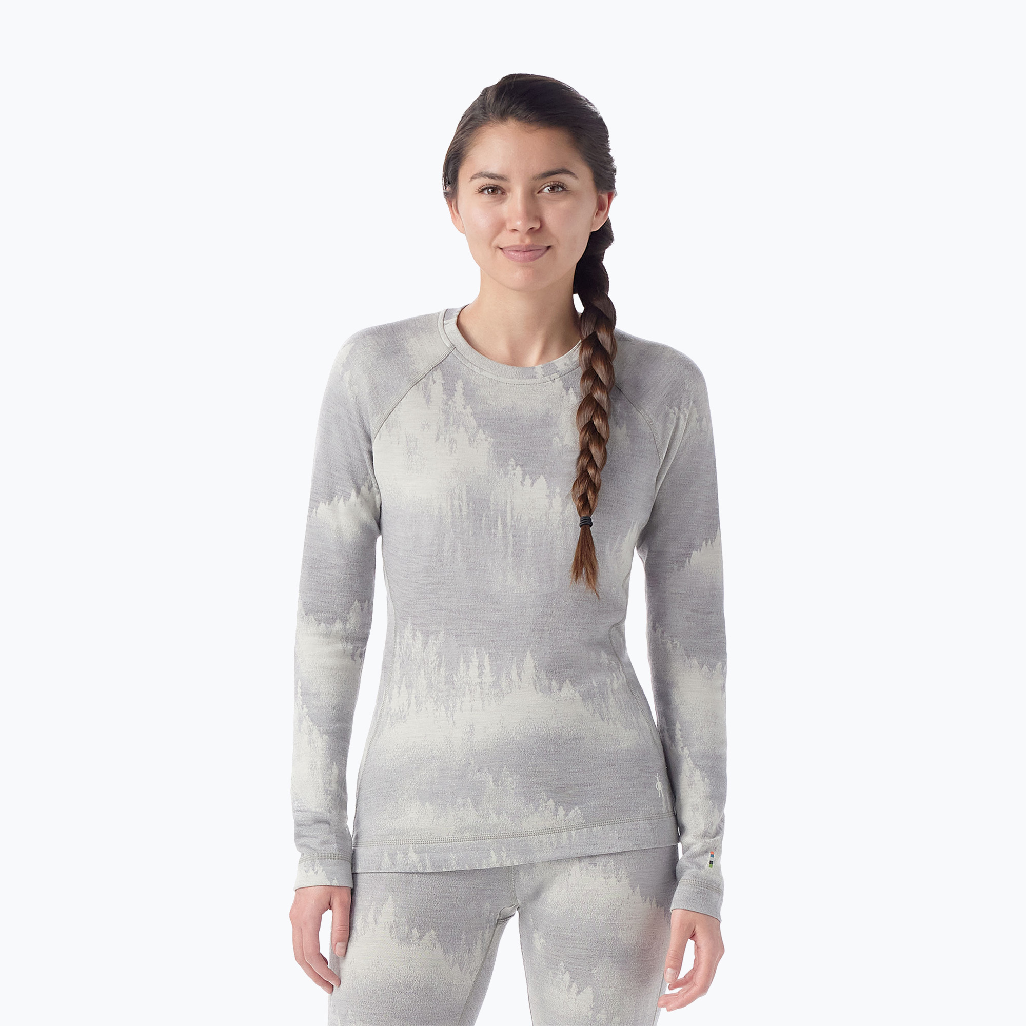 Longsleeve termoactiv pentru femei Smartwool Merino 250 Baselayer Crew Boxed light gray foggy pines (Merino 250 Baselayer Crew Boxed 16370-M74)