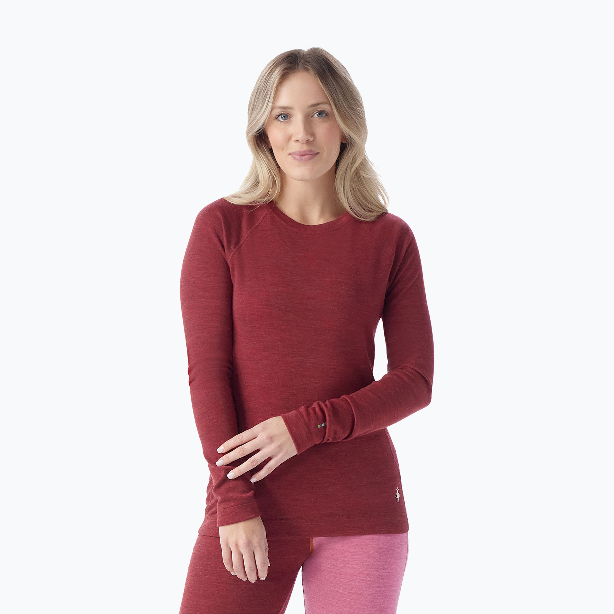 Longsleeve termoactiv pentru femei Smartwool Merino 250 Baselayer Crew Boxed currant heather (Merino 250 Baselayer Crew Boxed 16370-N69)