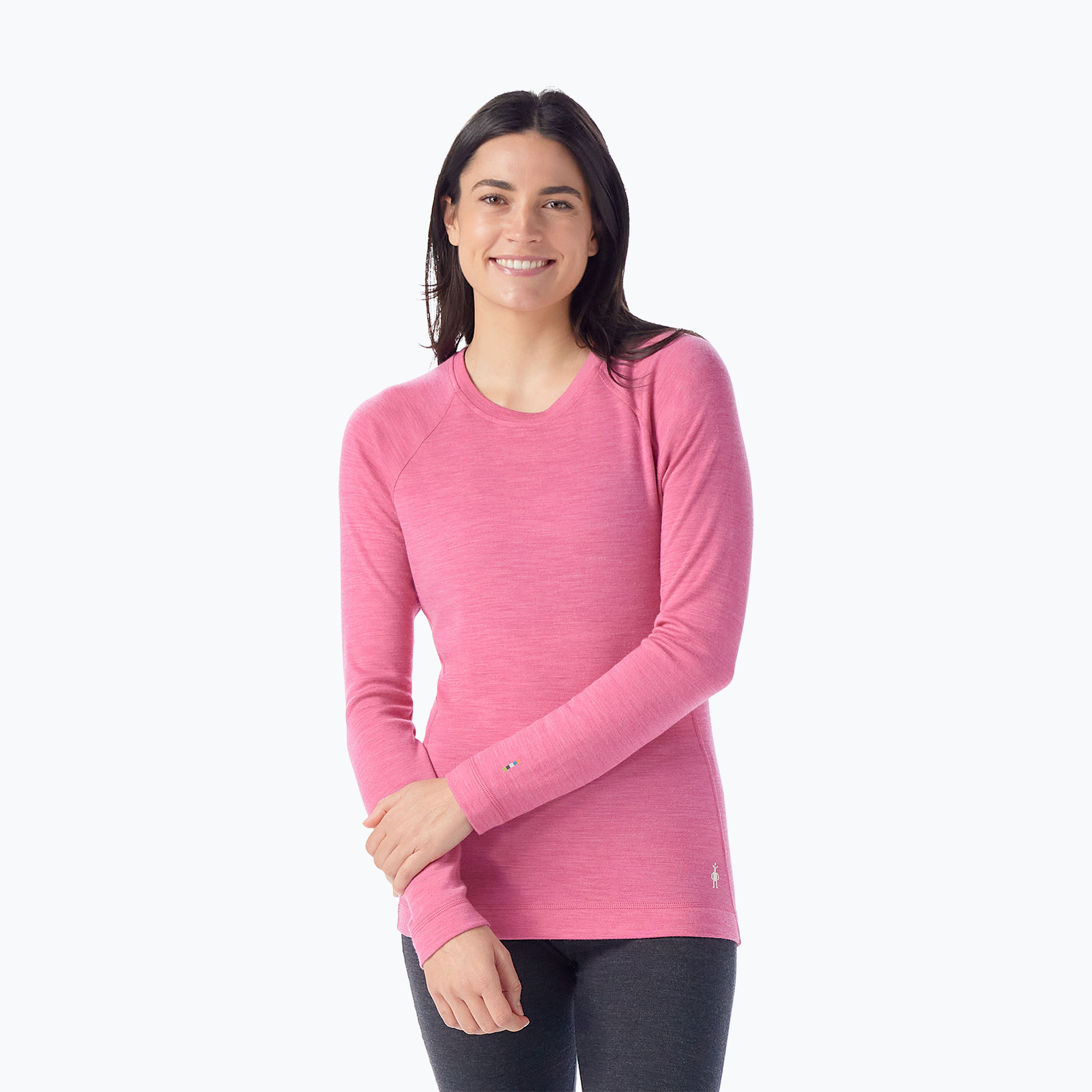 Longsleeve termoactiv pentru femei Smartwool Merino 250 Baselayer Crew Boxed garden pink heather (Merino 250 Baselayer Crew Boxed 16370-N72)