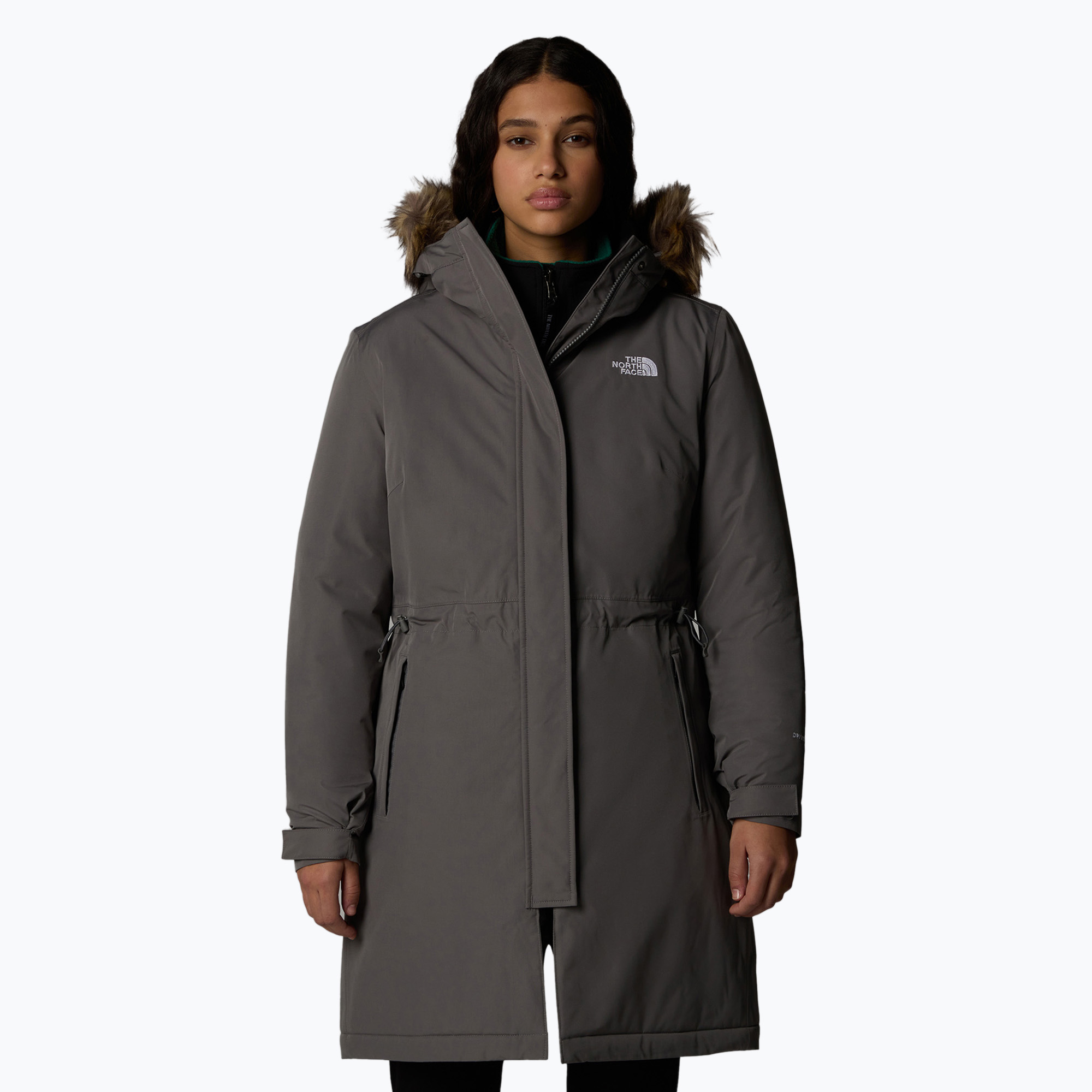Płaszcz puchowy damski The North Face Zaneck Parka smoked pearl 