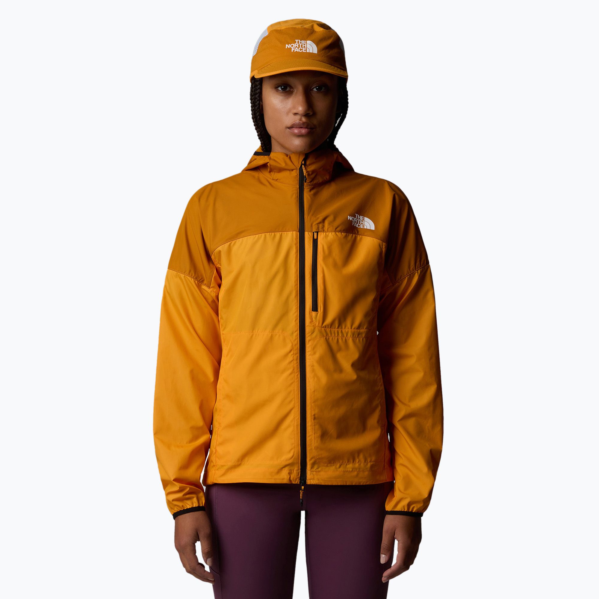 Kurtka do biegania damska The North Face Higher Run Wind apricot glaze/iron citrus 