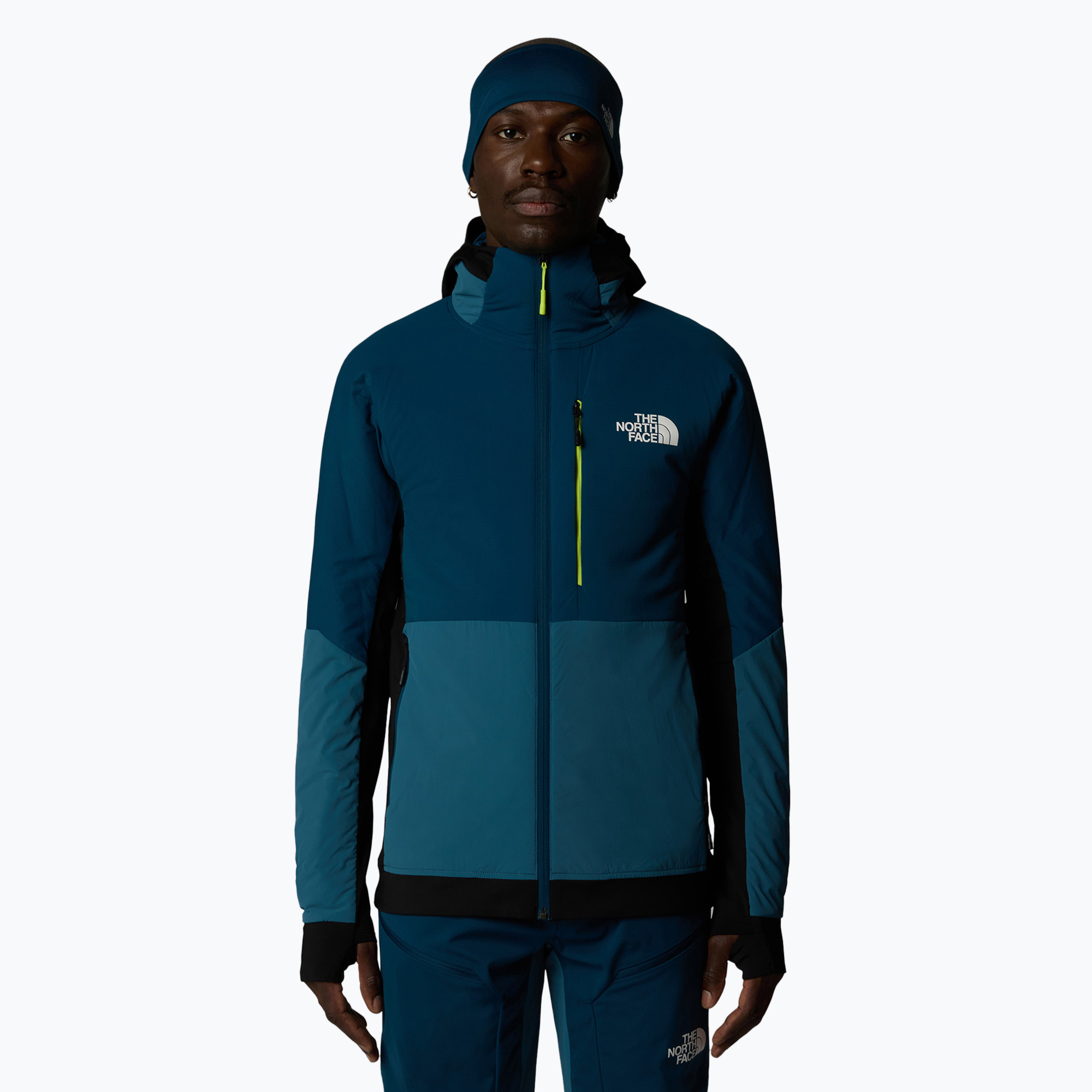 Kurtka hybrydowa męska The North Face Binntal Hybrid Ventrix Hoodie mallard blue/midnight 