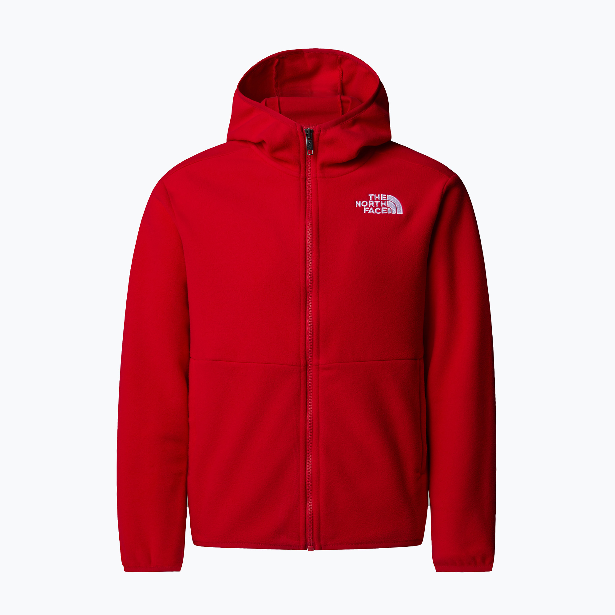 Bluza polarowa dziecięca The North Face Teen Glacier F/Z Hooded red 