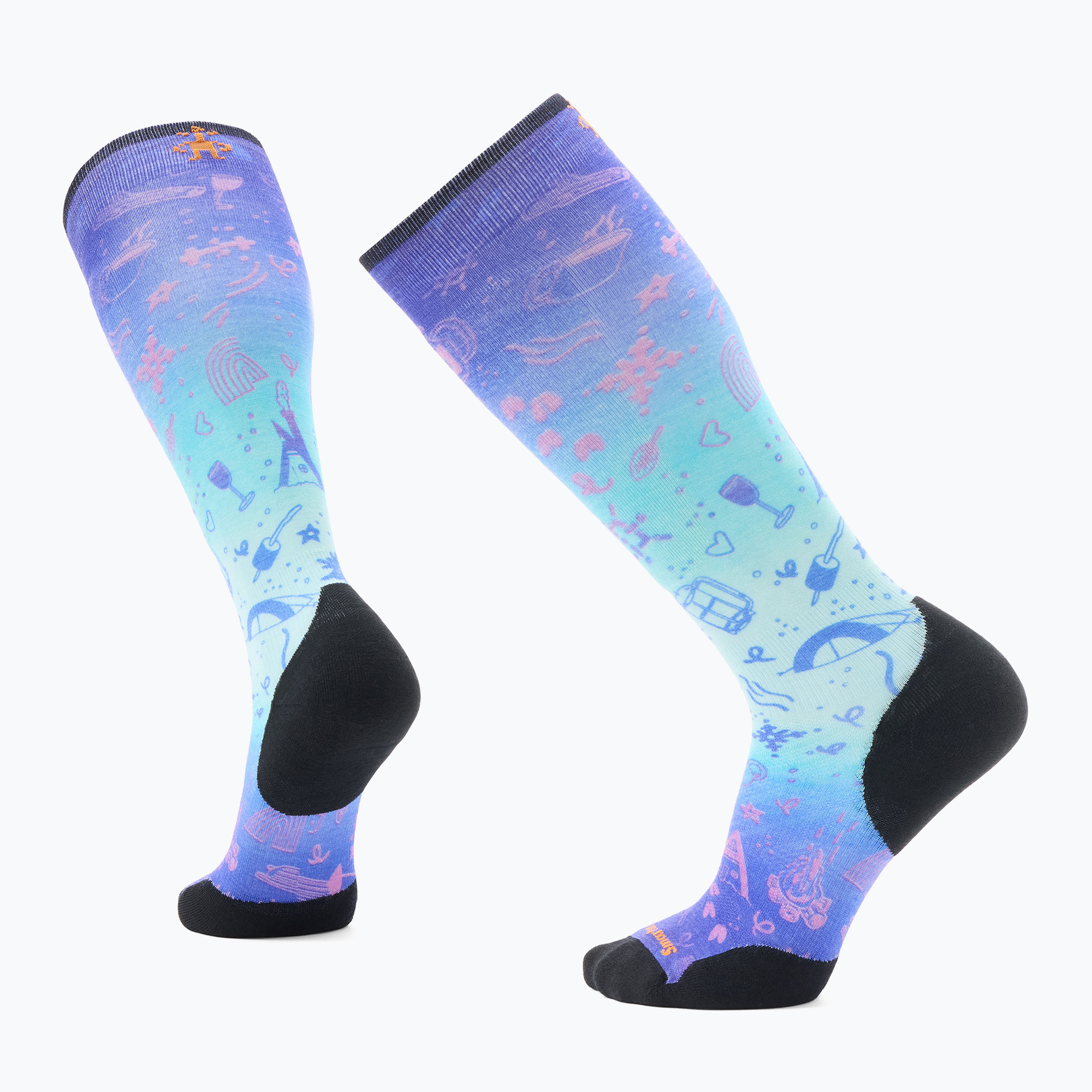 Скиорски чорапи Smartwool Ski Targeted Cushion Nature Doodles Print OTC Capri