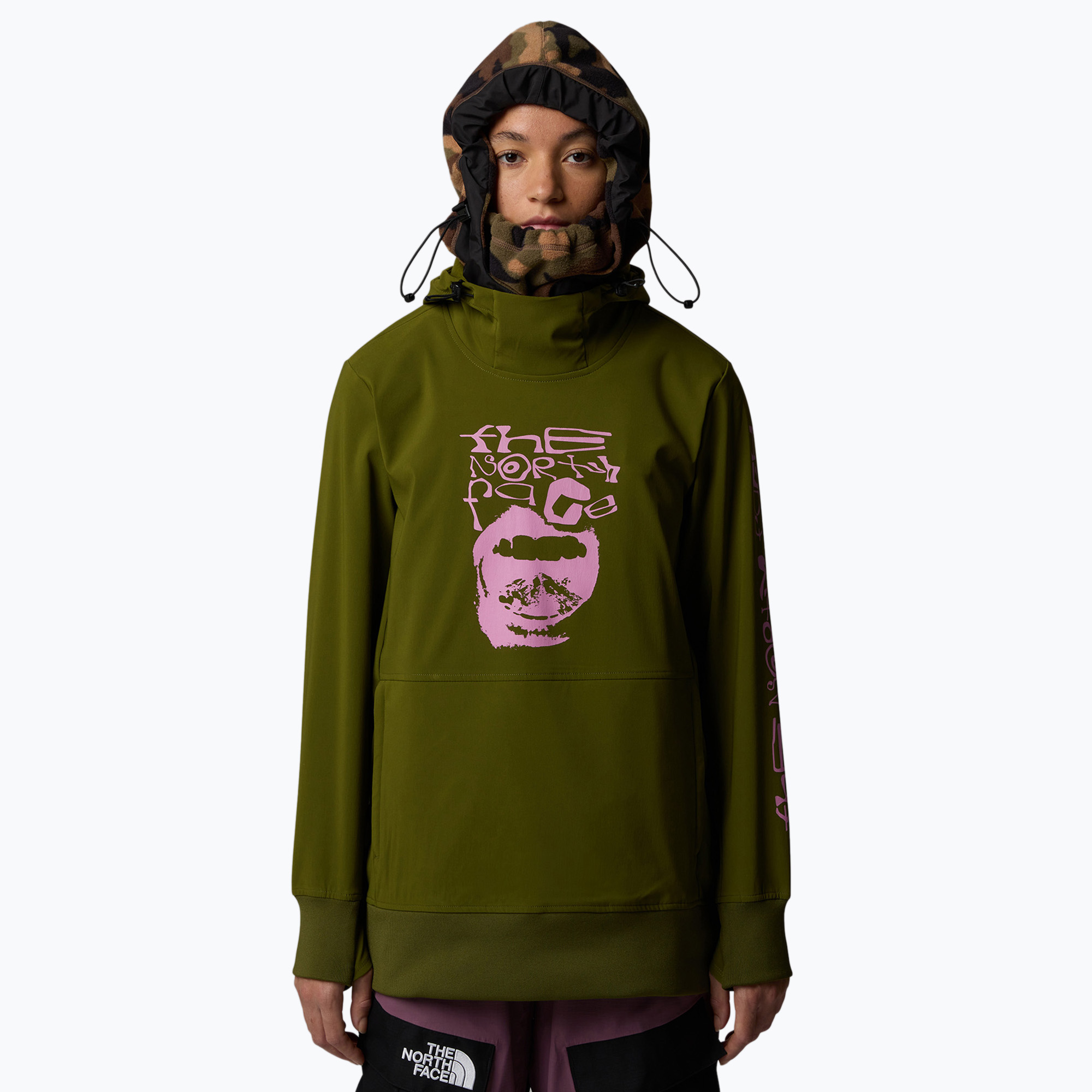 Felpa con cappuccio The North Face Tekno Donna, oliva di bosco (L) (Tekno Pullover Hoodie NF0A7UUKPIB1005)