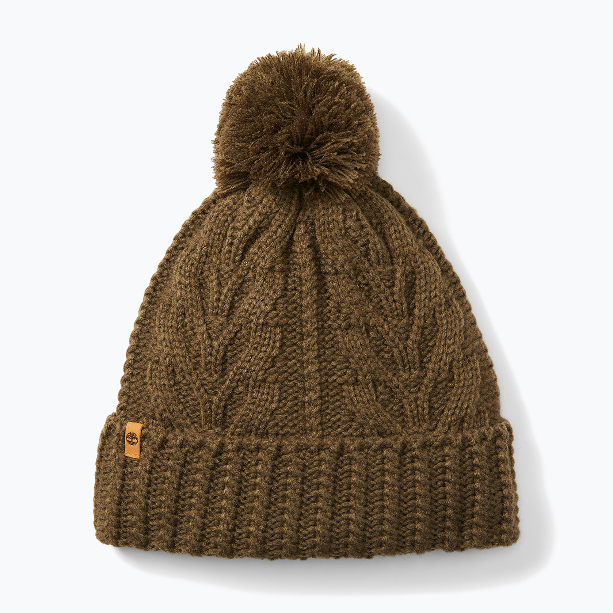 Czapka zimowa damska Timberland Cable Premium Pom Beanie leaf green 