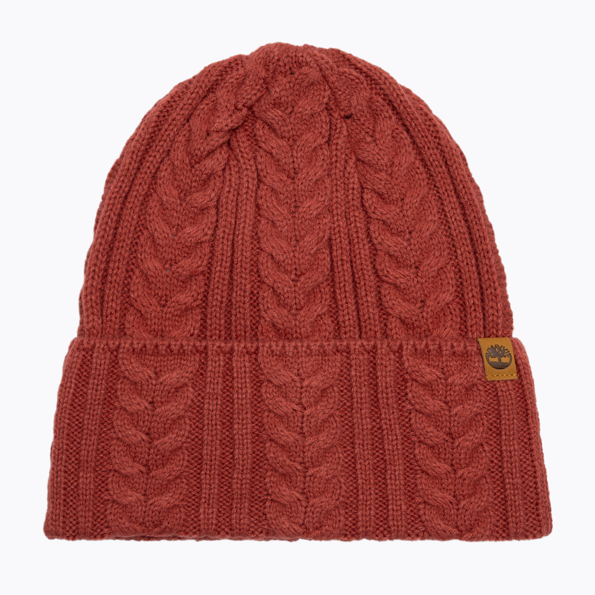 Дамска зимна шапка Timberland Cable Beanie garnet rose