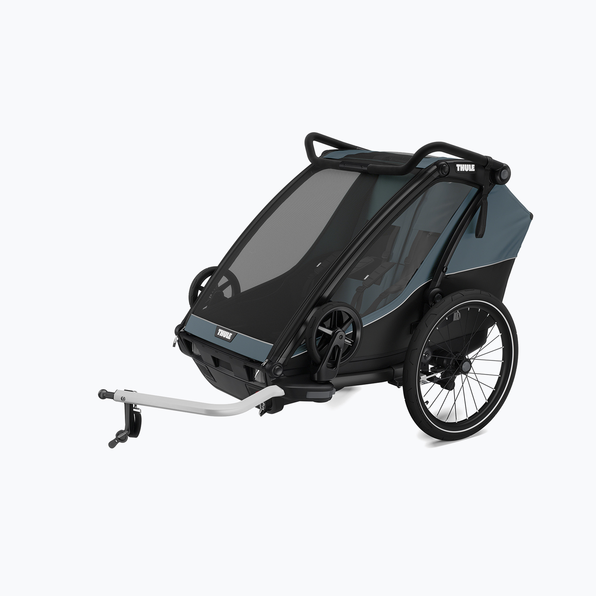Thule Chariot Cab тъмно шистово ремарке за двоен велосипед