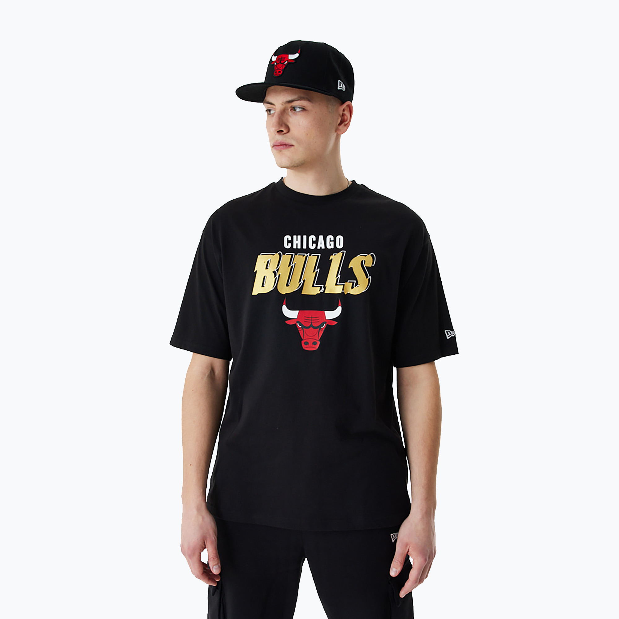 Koszulka męska New Era Team Script OS Tee Chicago Bulls black 