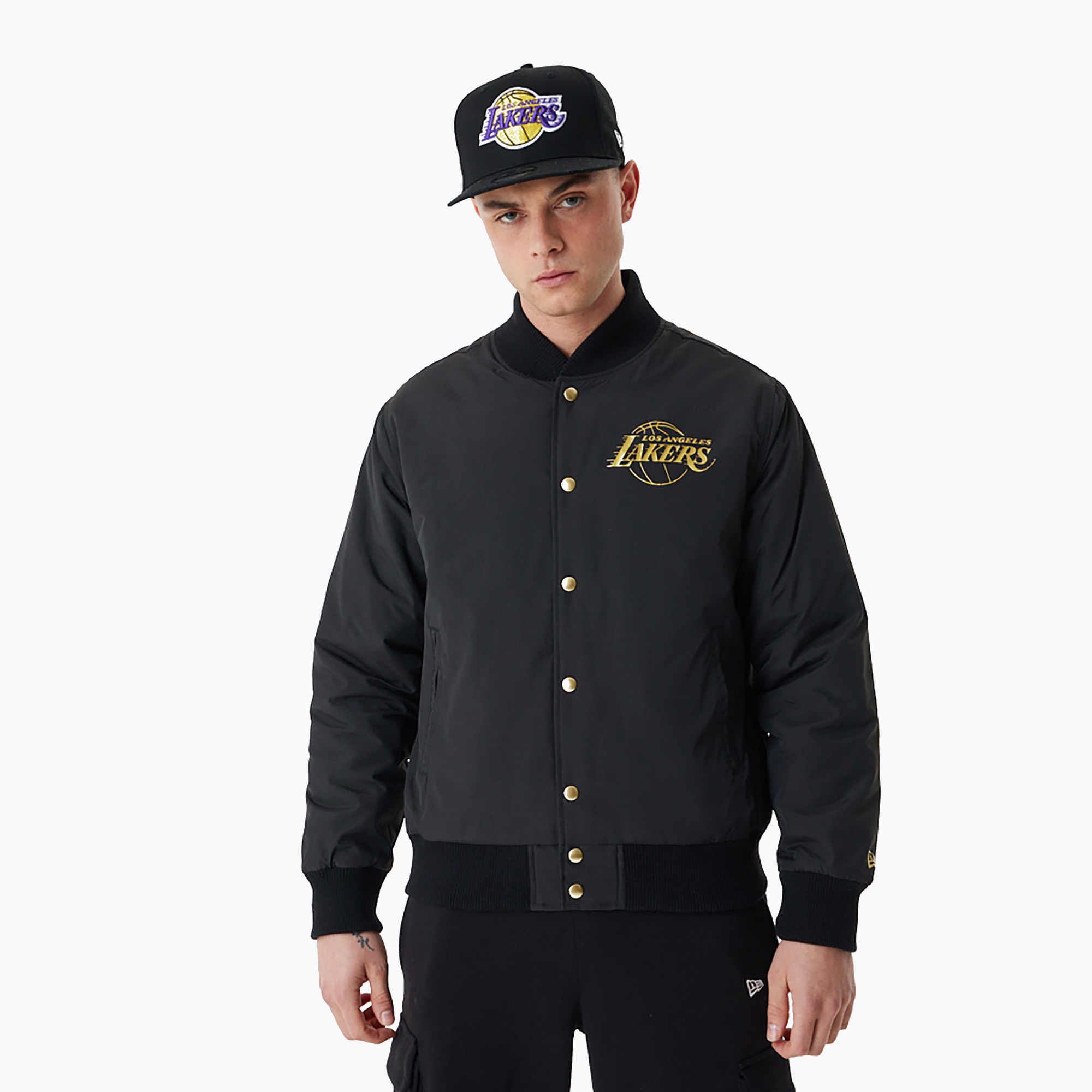 Kurtka męska New Era NBA Script BP Bomber Los Angeles Lakers black 