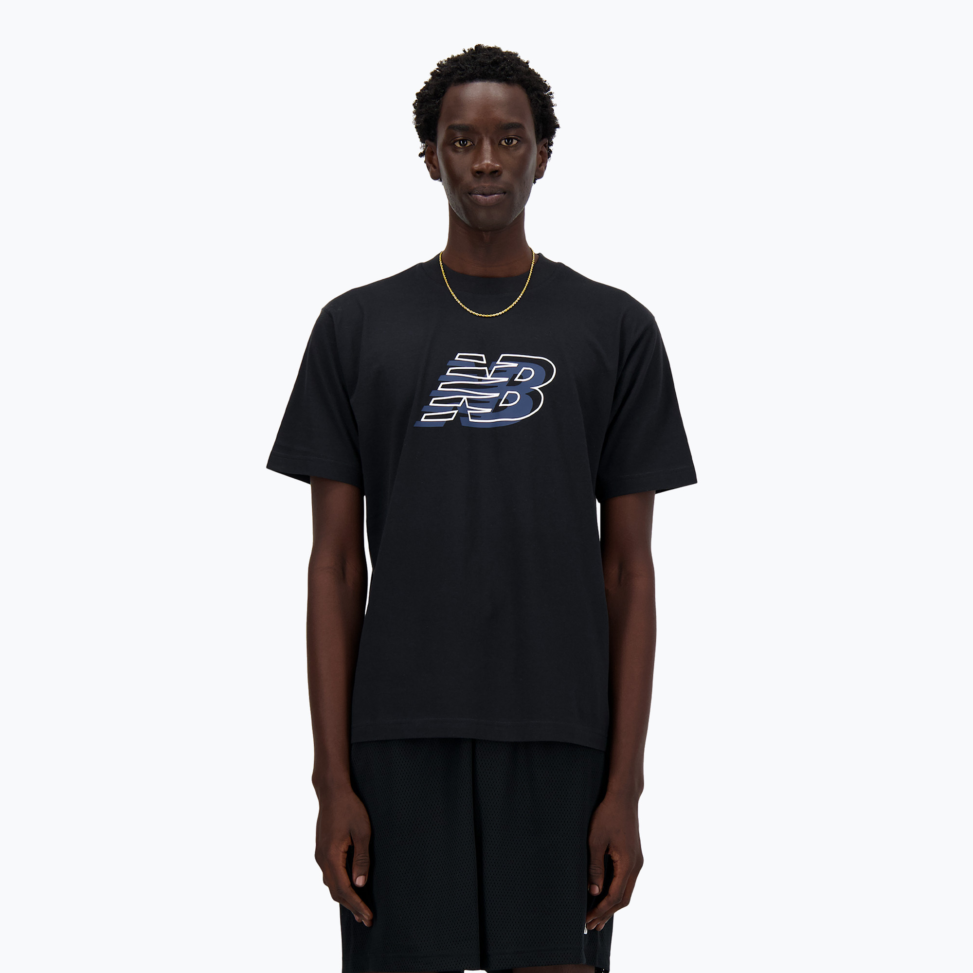 Maglietta New Balance Graphic nera da uomo (L) (Graphic MT41526BK)