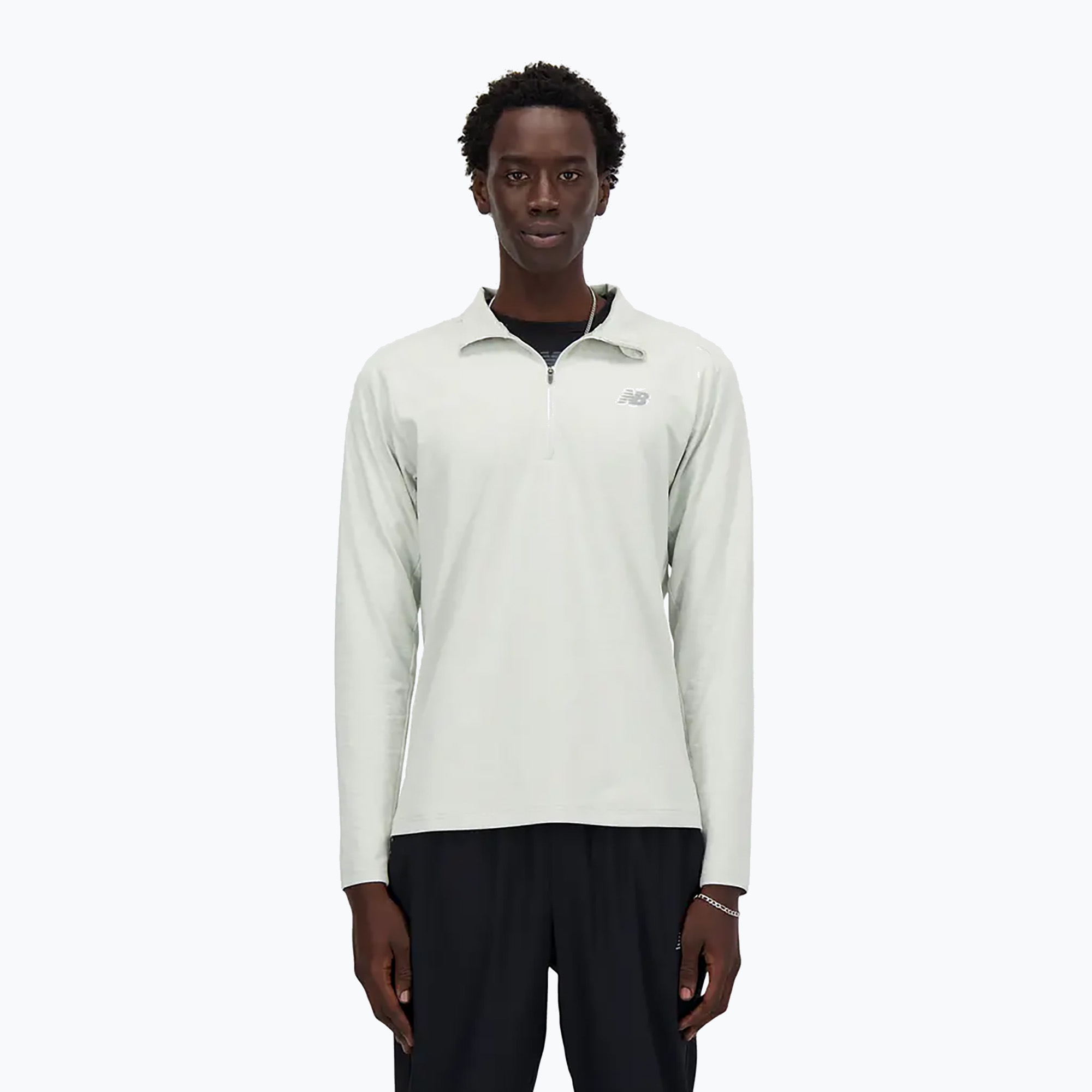 Bluza do biegania męska New Balance Space Dye 1/4 Zip grey 