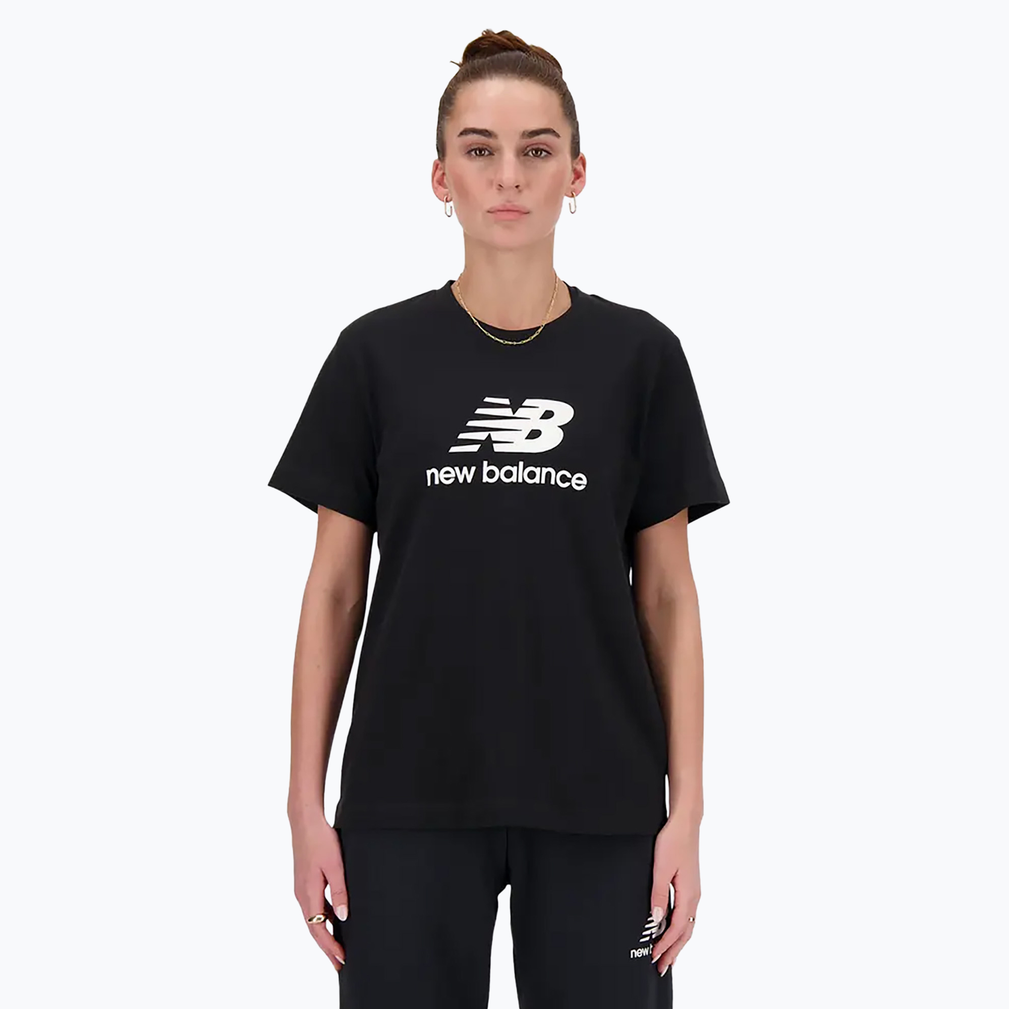 Maglia New Balance Essentials da donna, nero (M) (Essentials Jersey SS WT41502BK)