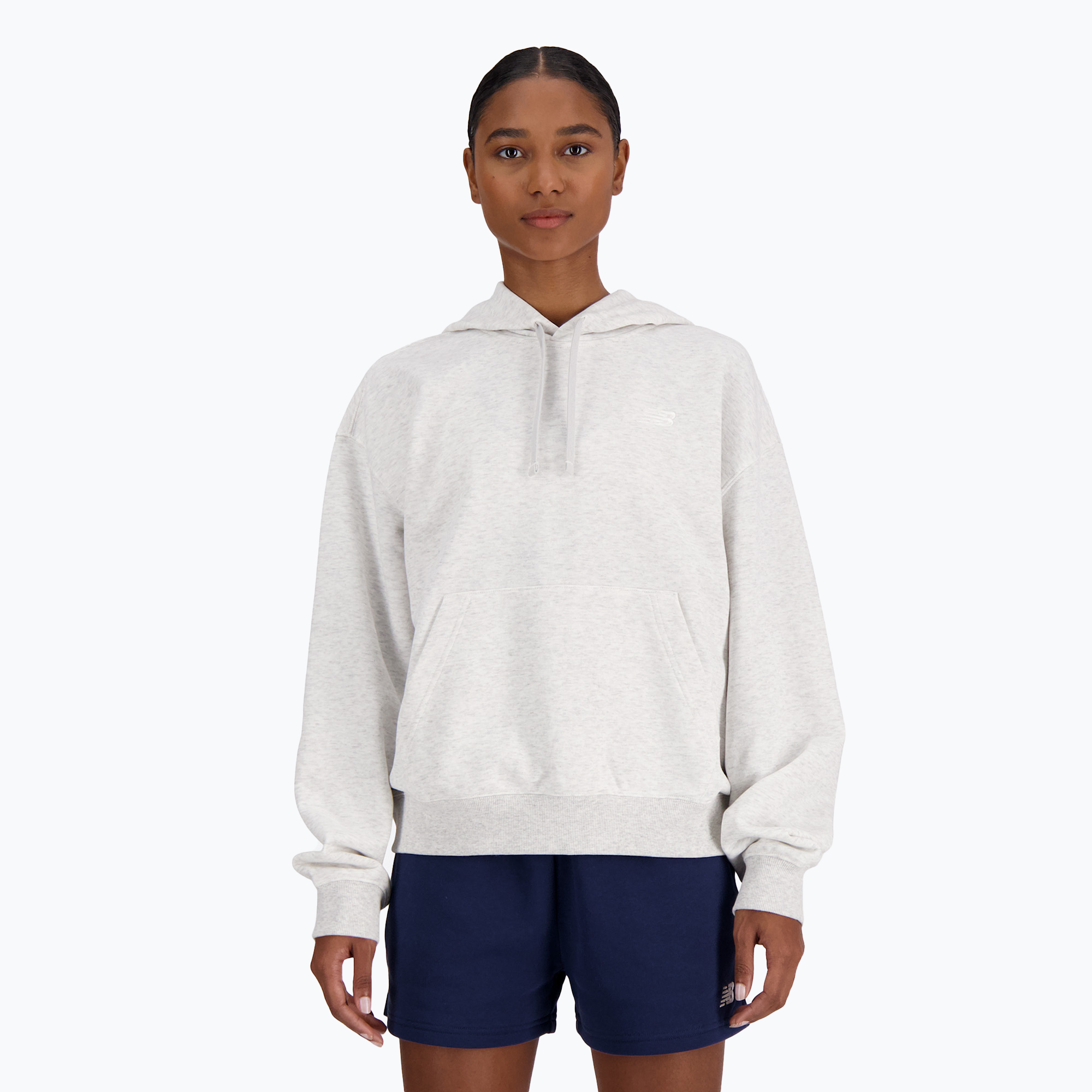 Bluza damska New Balance French Terry Small Logo Hoodie ash heather 