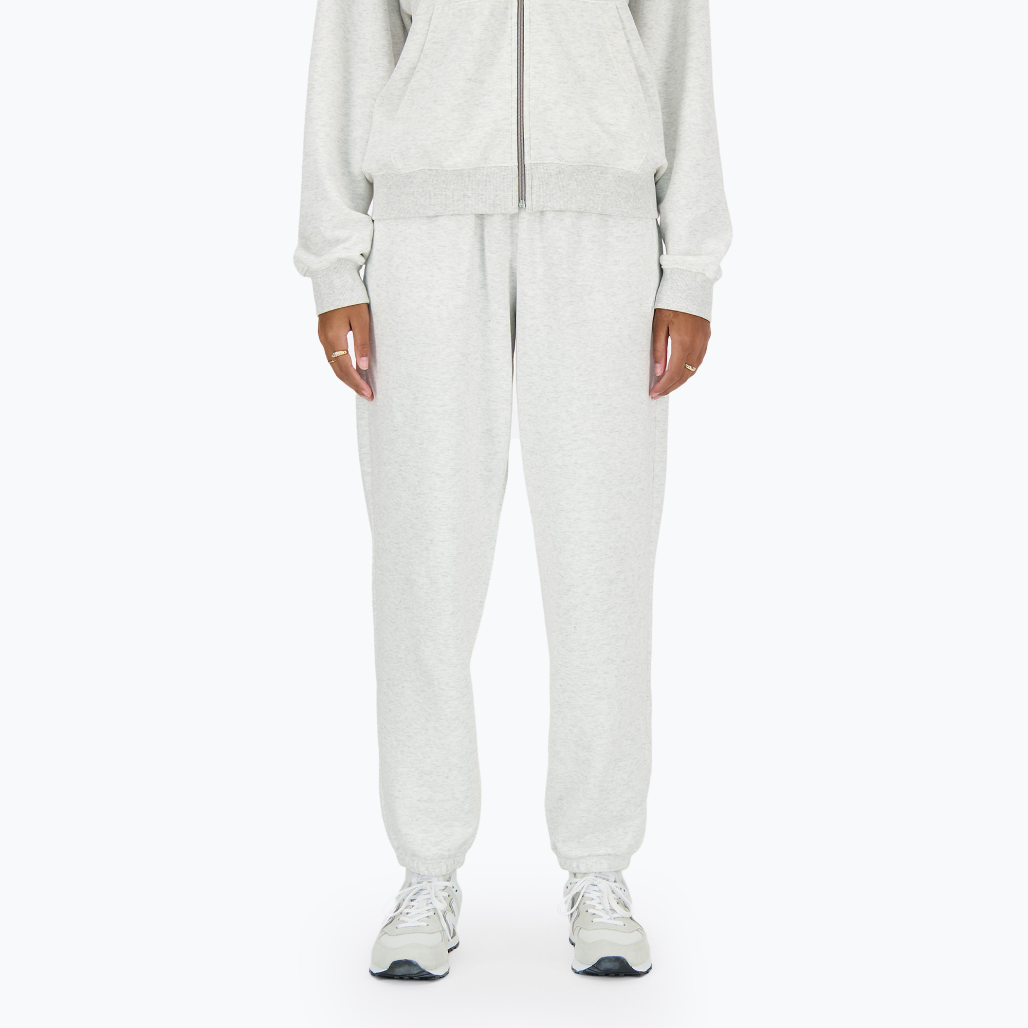 Spodnie damskie New Balance French Terry Jogger ashheath 