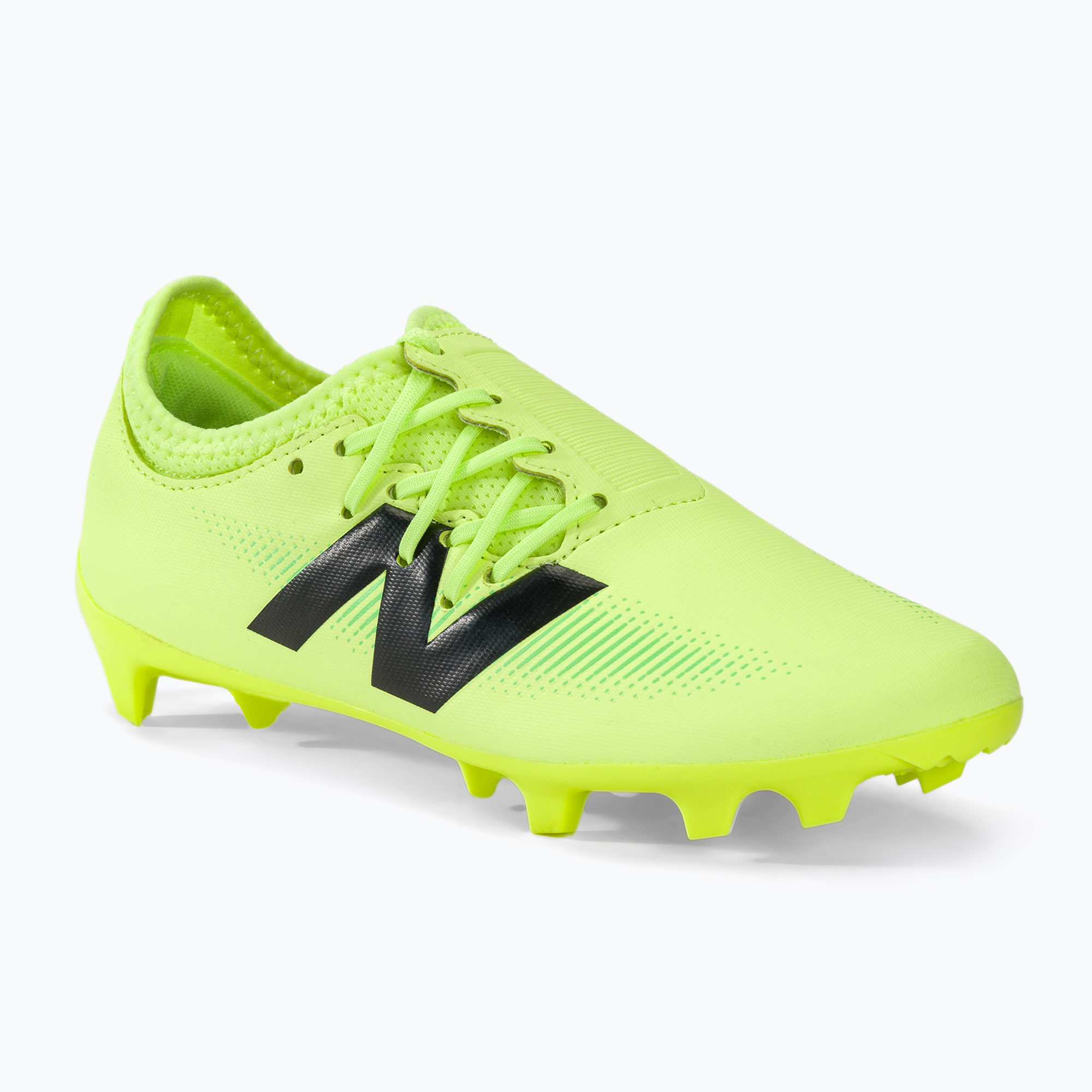 Buty piłkarskie dziecięce New Balance Furon Dispatch V7+ FG bleached lime glo 