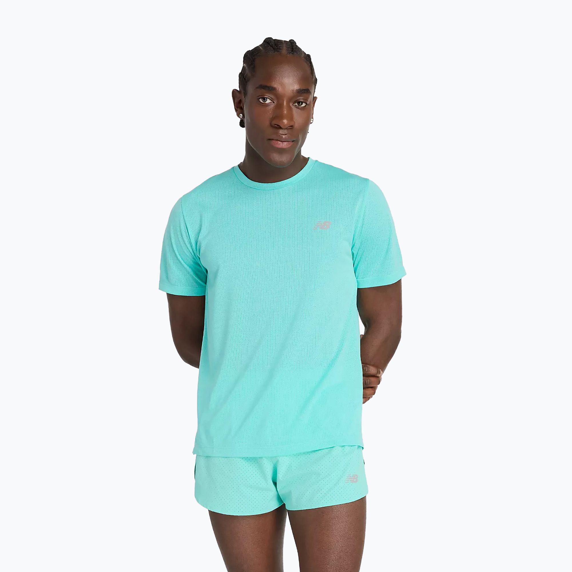 Koszulka męska New Balance Athletics Run cyber jade 