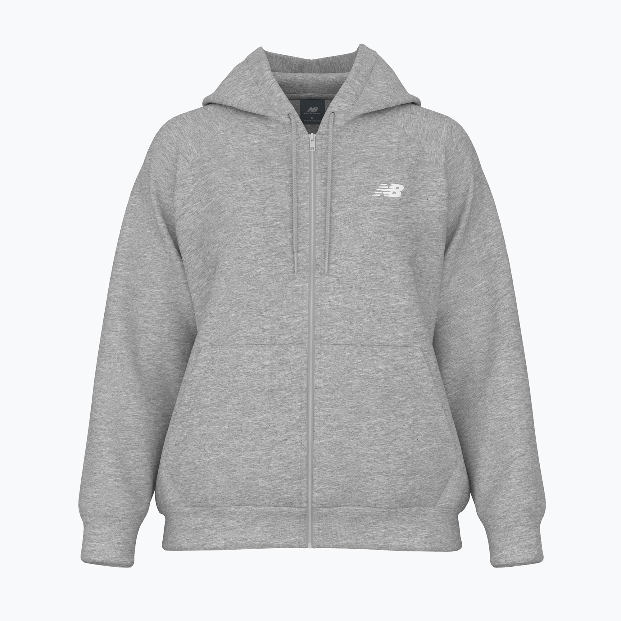 Bluza damska New Balance Fleece Logo Full Zip athletic grey 