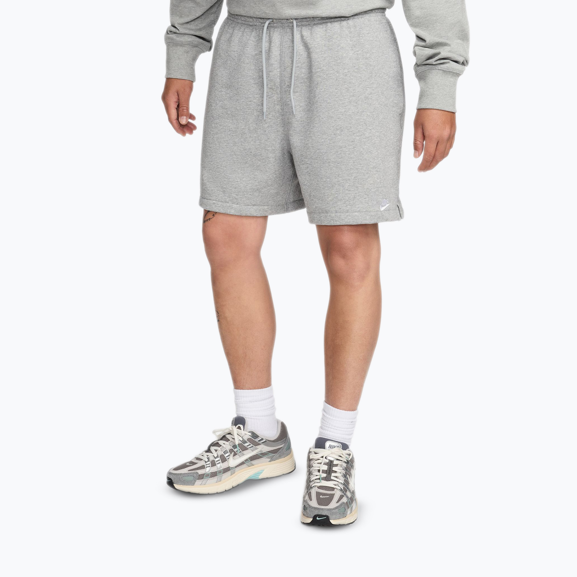 Spodenki męskie Nike Club French Terry Flow dark grey heather/light smoke grey/white 