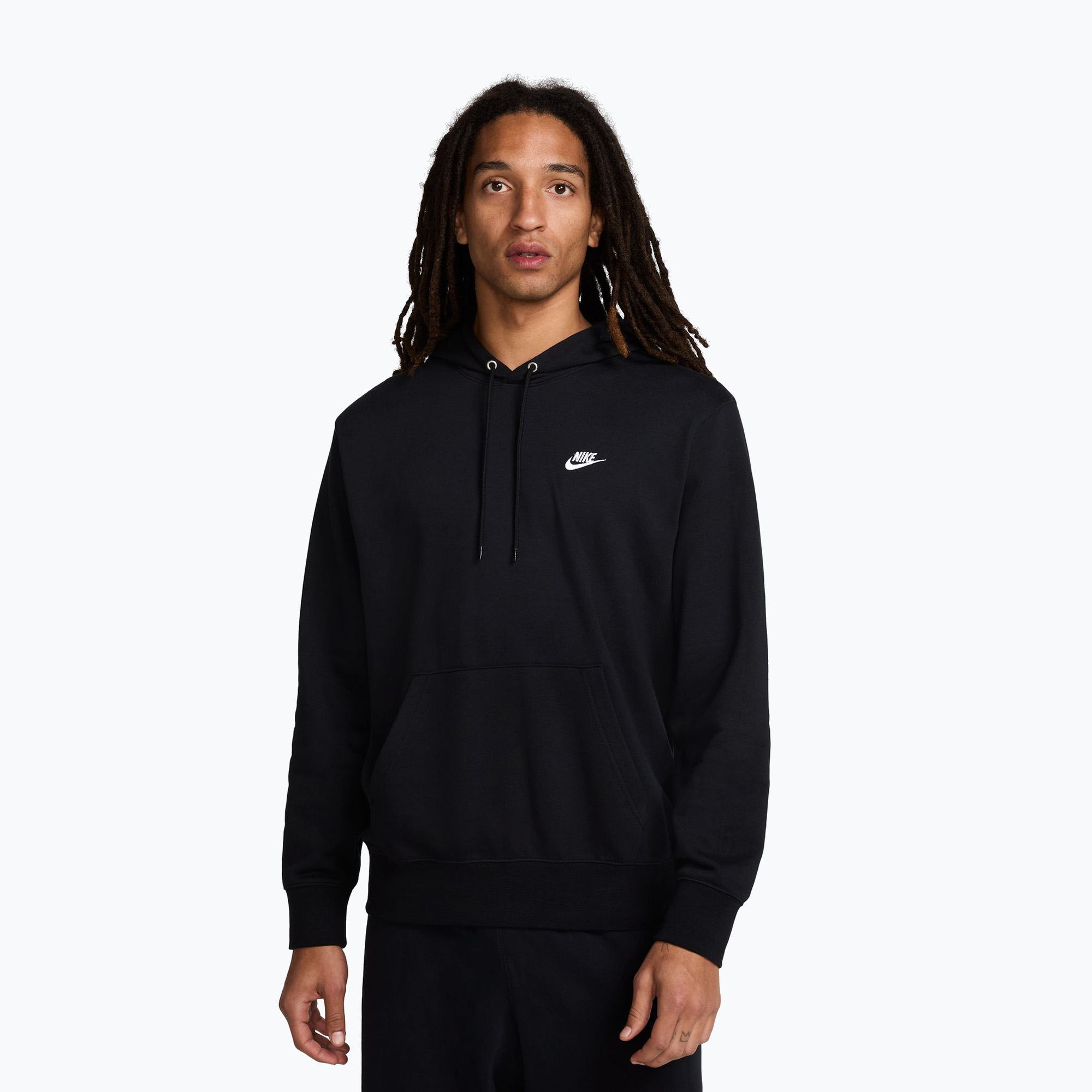 Bluza męska Nike Club French Terry Pullover Hoodie black/black/white 