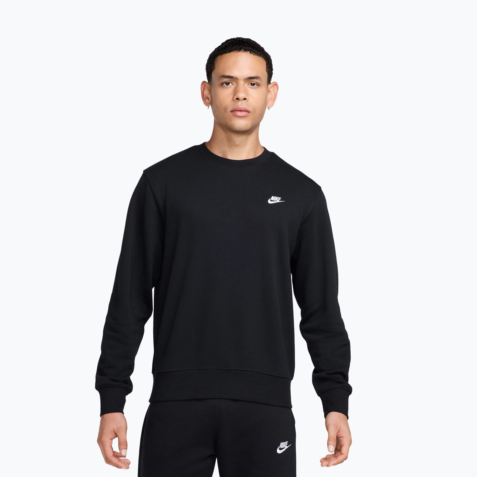 Bluza męska Nike Club French Terry Crew black/white 