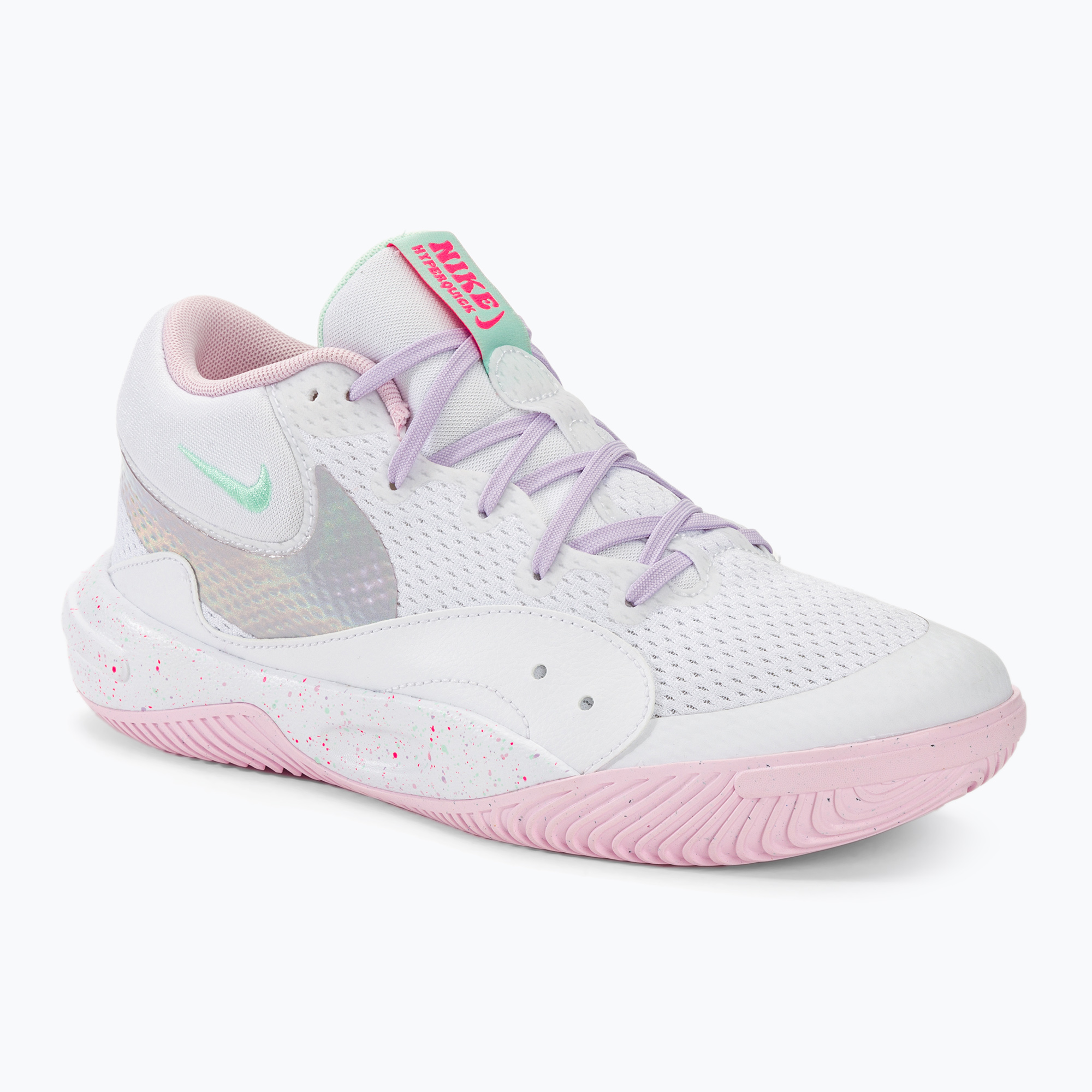 Buty do siatkówki damskie Nike Hyperquick Court Flight SE white/pink foam/violet mist/mint foam 