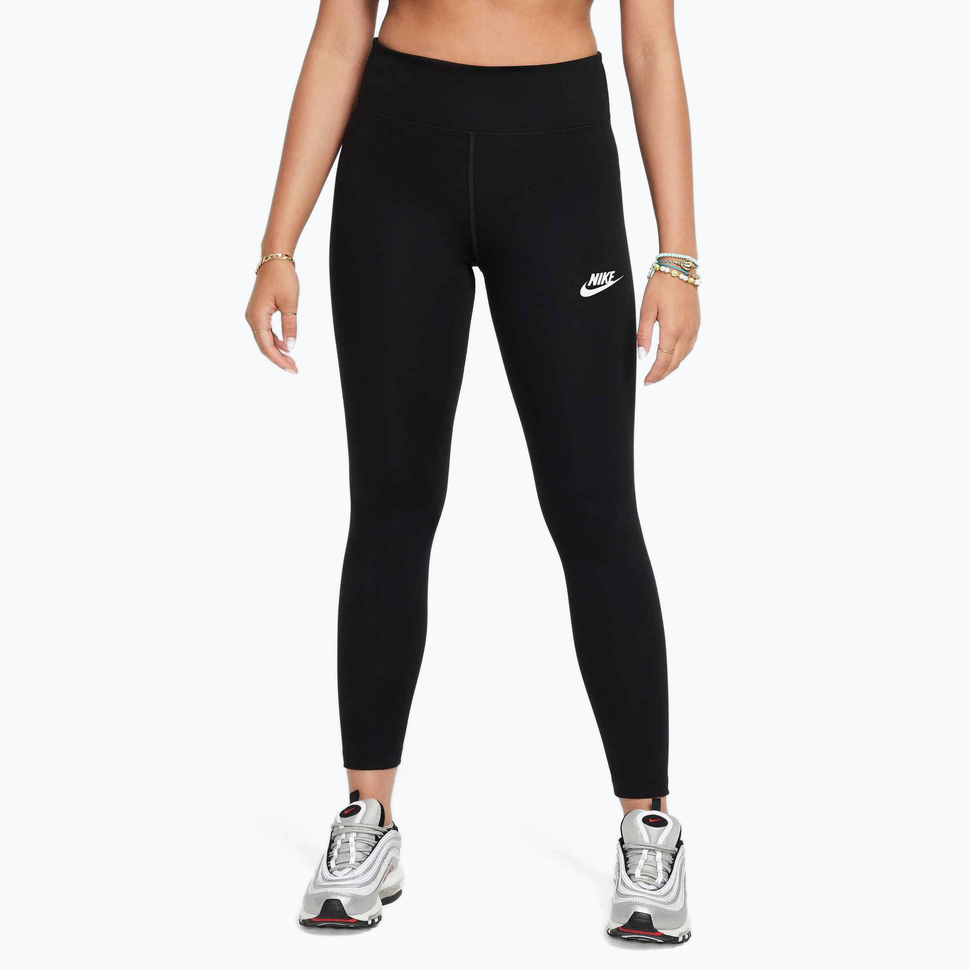 Legginsy dziecięce Nike Sportswear Classic High-Waisted black/white 