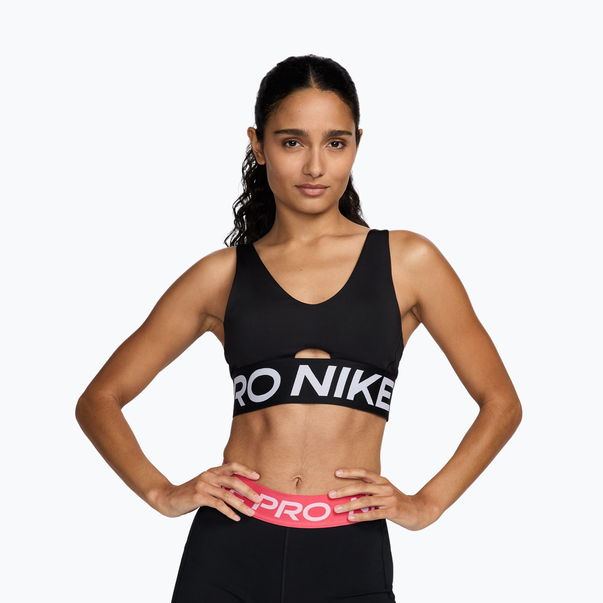 Спортен сутиен Nike Pro Indy Plunge black/white/white