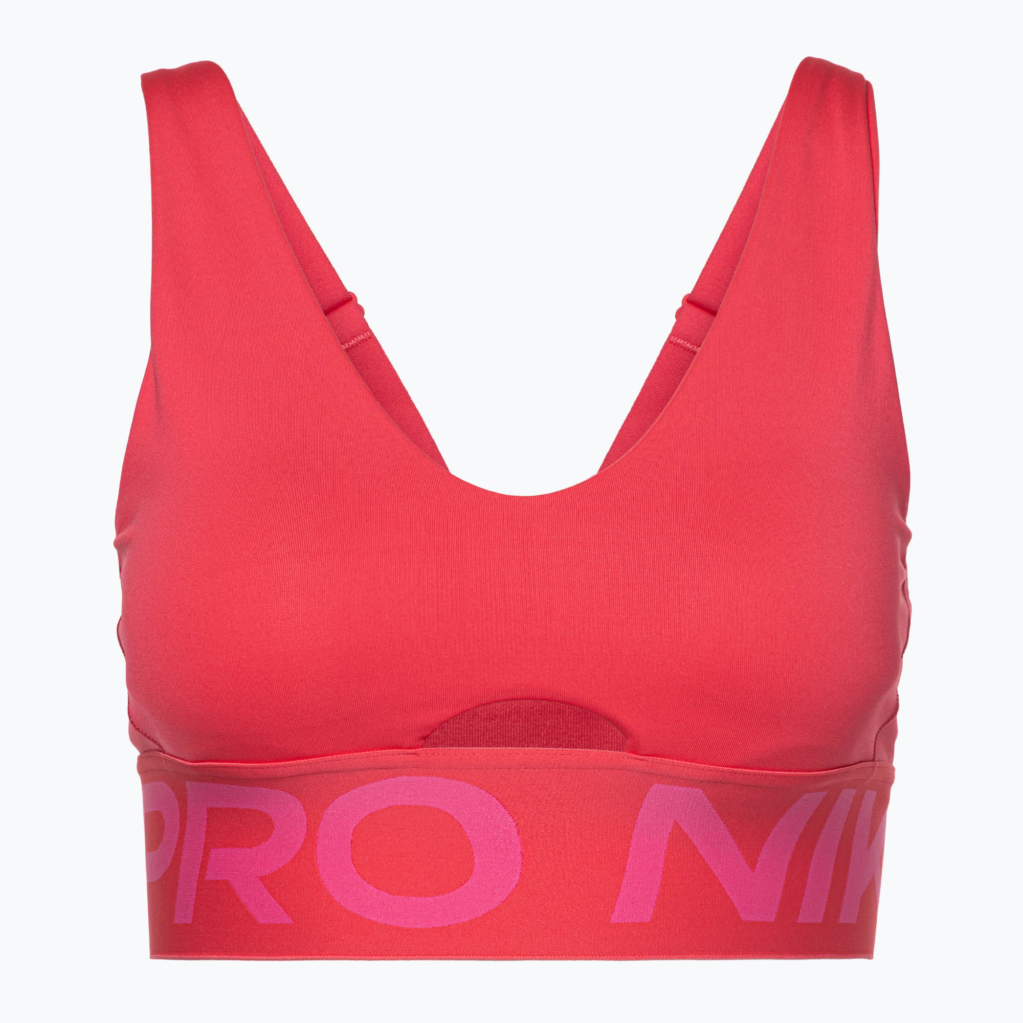 Biustonosz treningowy Nike Pro Indy Plunge aster pink/pink sicle/white 