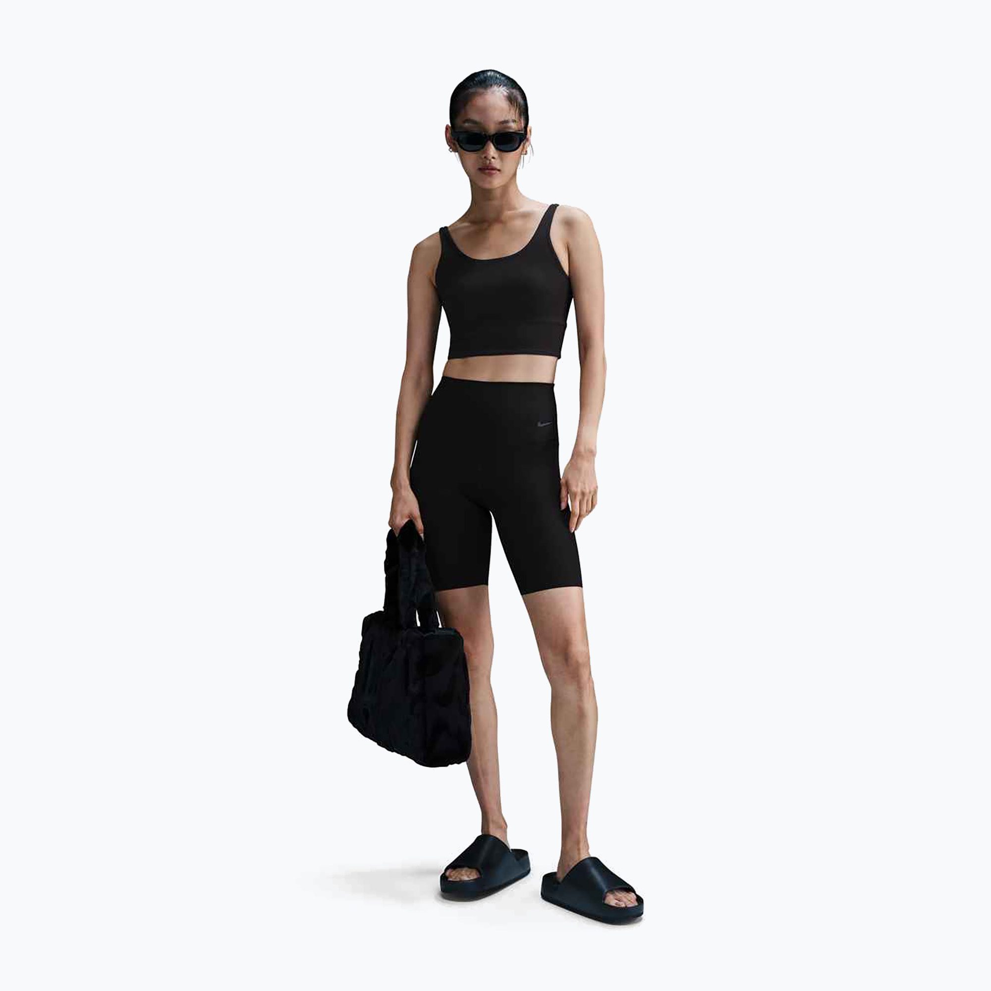 Biustonosz treningowy Nike Zenvy Rib Light Support Longline black/black 