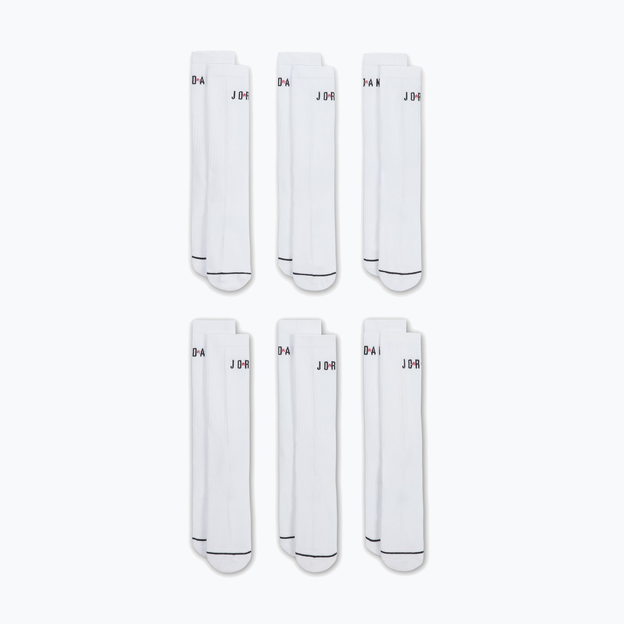 Skarpety Nike Jordan Everyday Crew 6 par white/gym red/black 