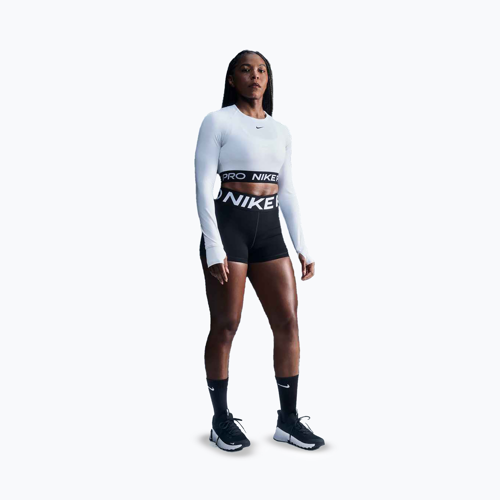 Women's shorts Nike Pro Sculpt High Waisted 3" Biker black/white (M)