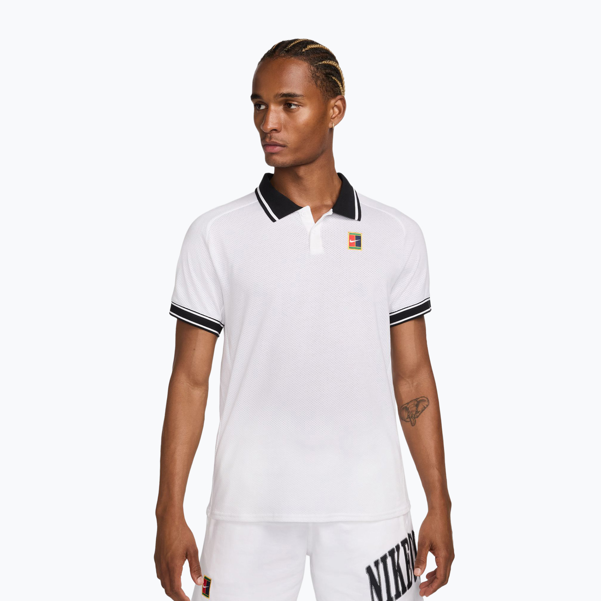 Koszulka tenisowa męska Nike Court Heritage Polo white/black 