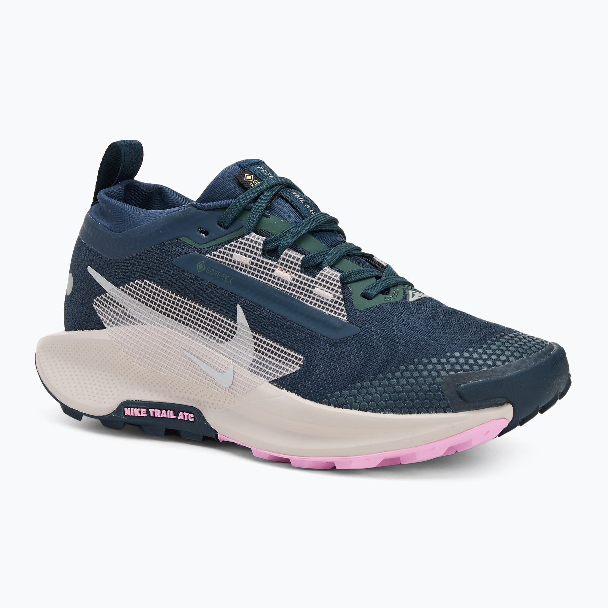 Buty do biegania damskie Nike Pegasus Trail 5 GTX armory navy/ metallic silver 