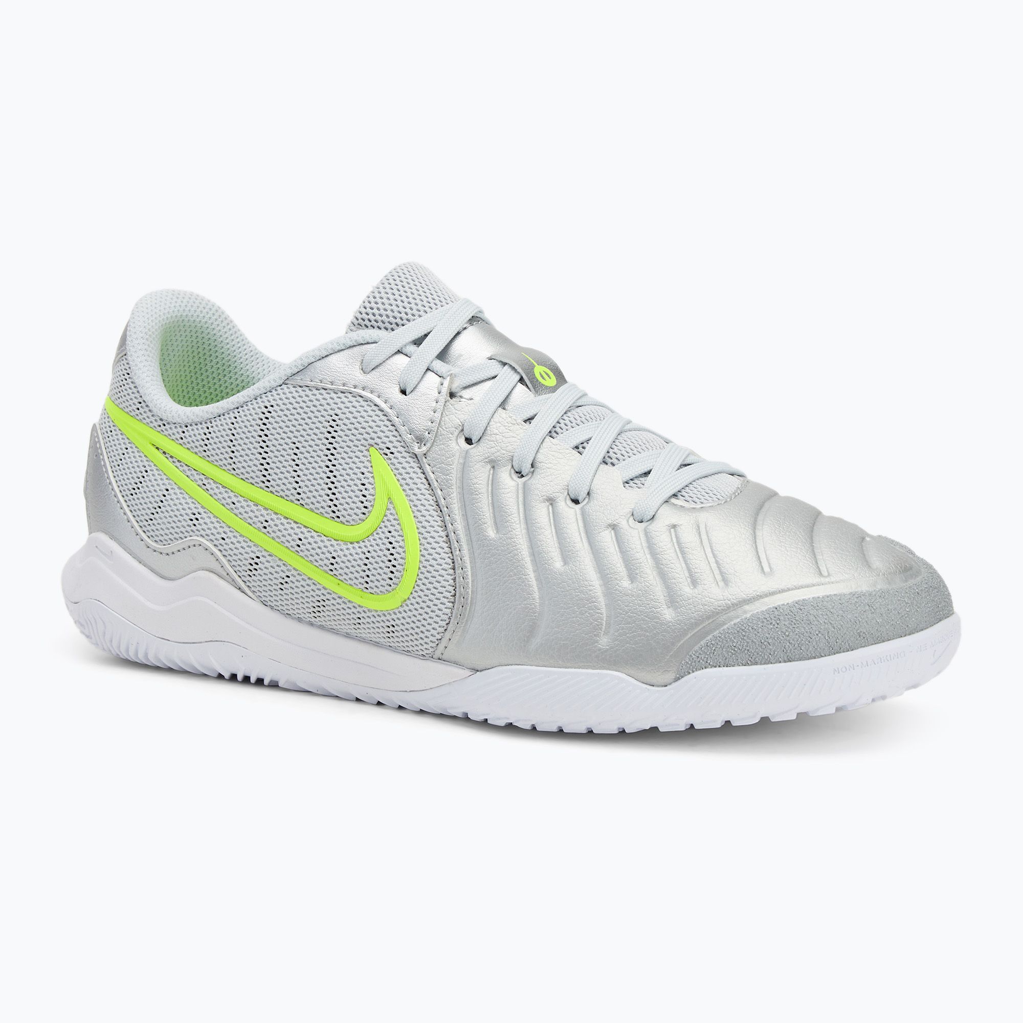 Buty piłkarskie męskie Nike Tiempo Legend 10 Academy IC metallic silver/white/volt 