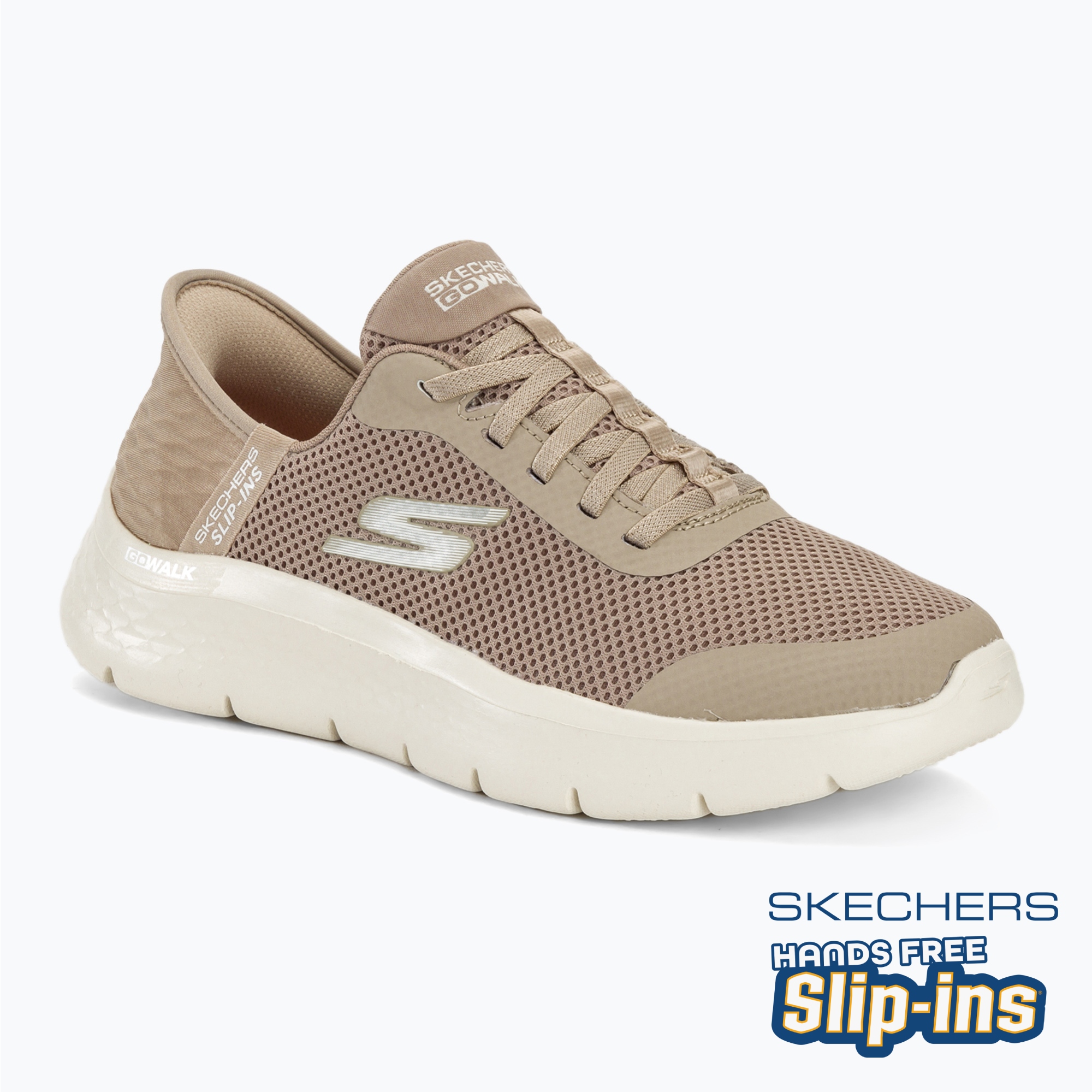 Buty damskie SKECHERS Slip-ins Go Walk Flex Grand Entry taupe/white 