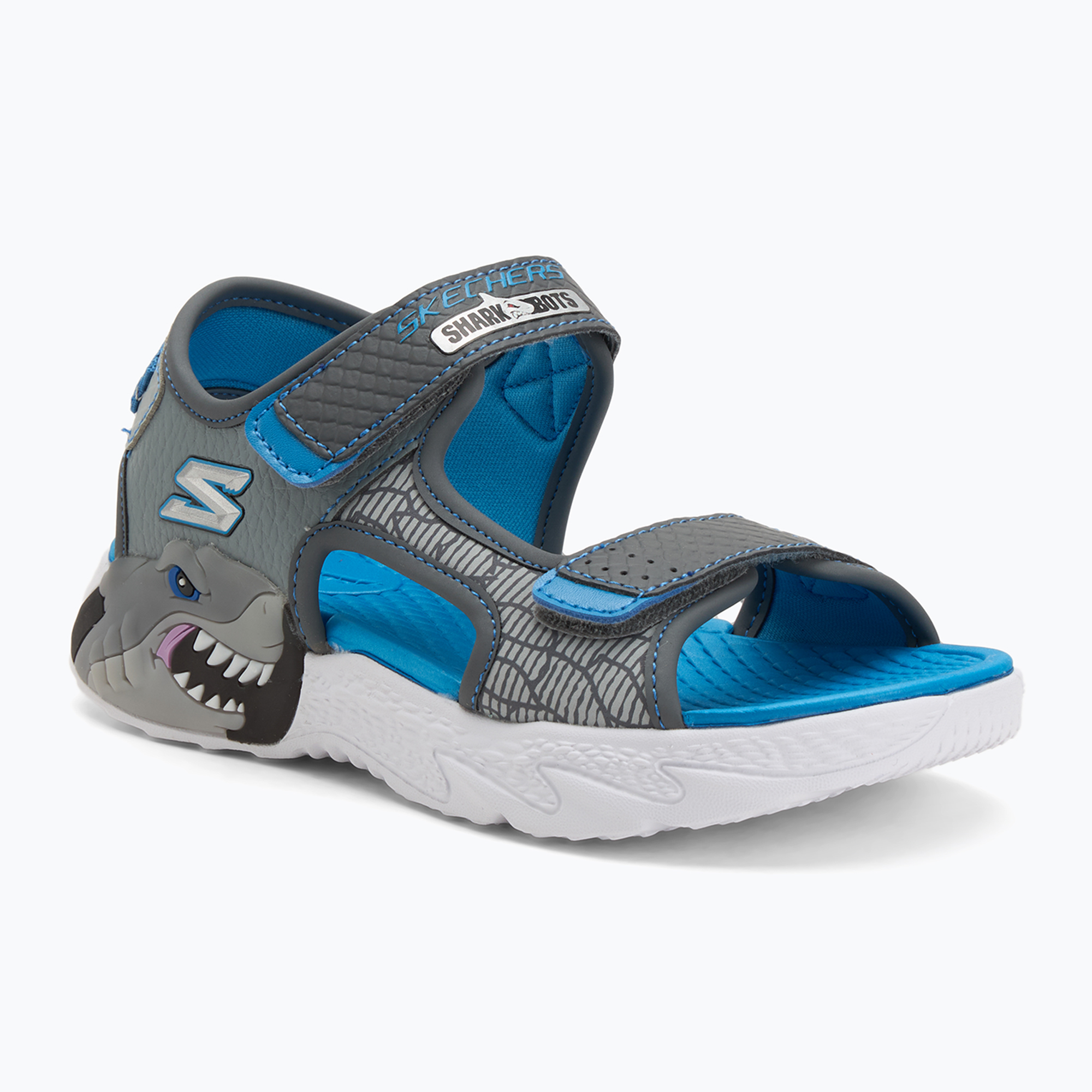 Detské sandále SKECHERS S-Lights Creature Splash charcoal/blue (S-Lights Creature Splash 400614L CCBL)