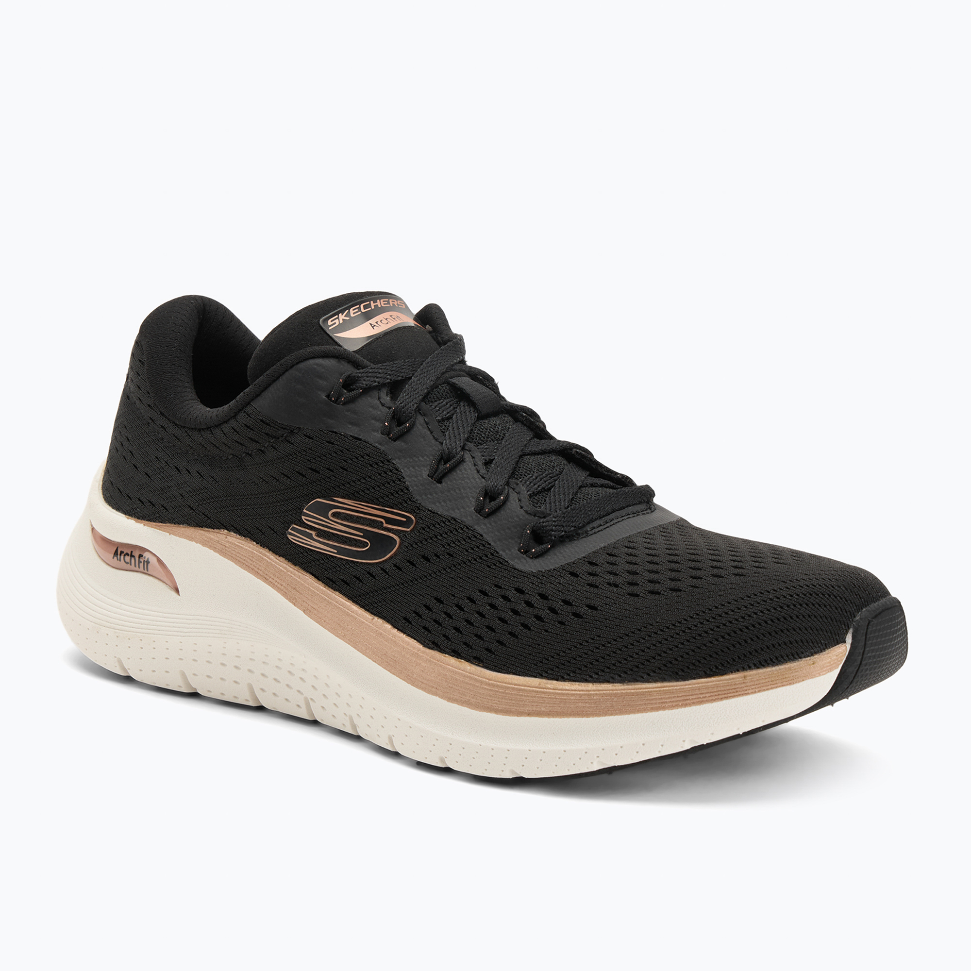 Buty damskie SKECHERS Arch Fit 2.0 Glow The Distance black/rose gold 