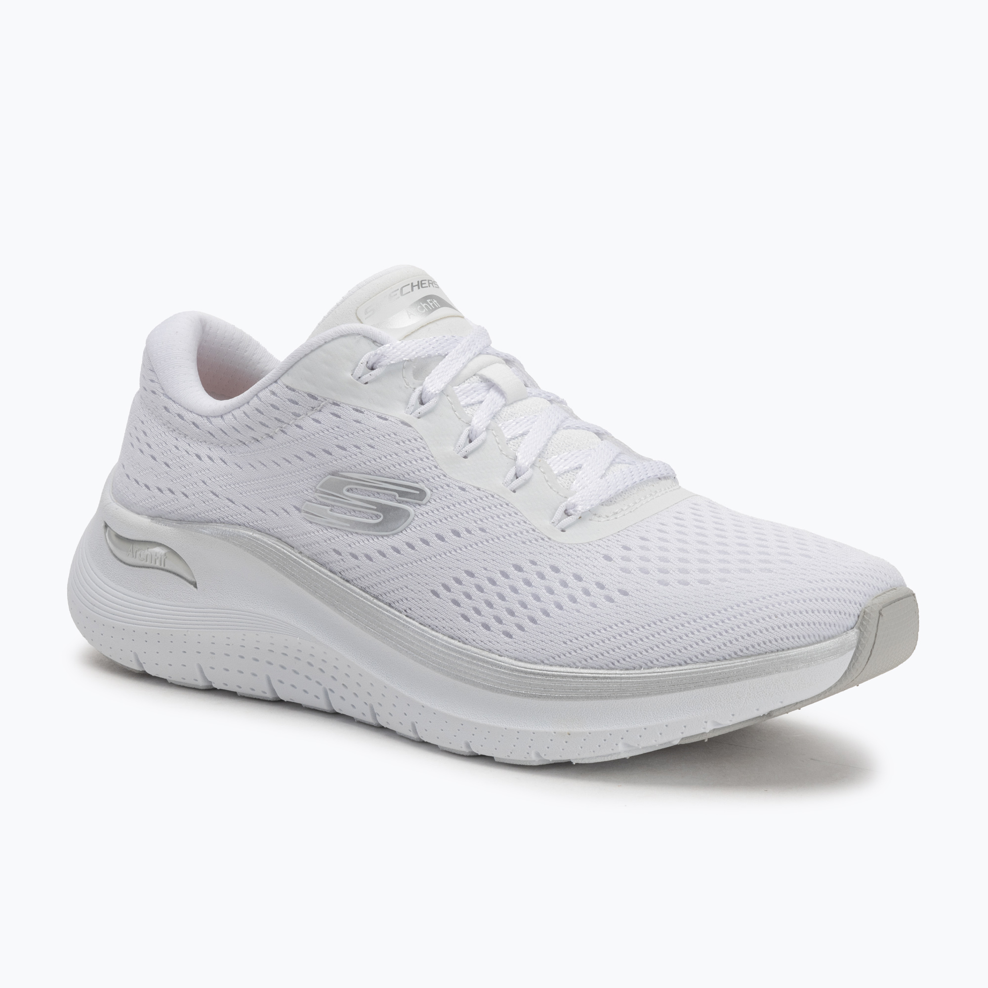 Buty damskie SKECHERS Arch Fit 2.0 Glow The Distance white/silver 